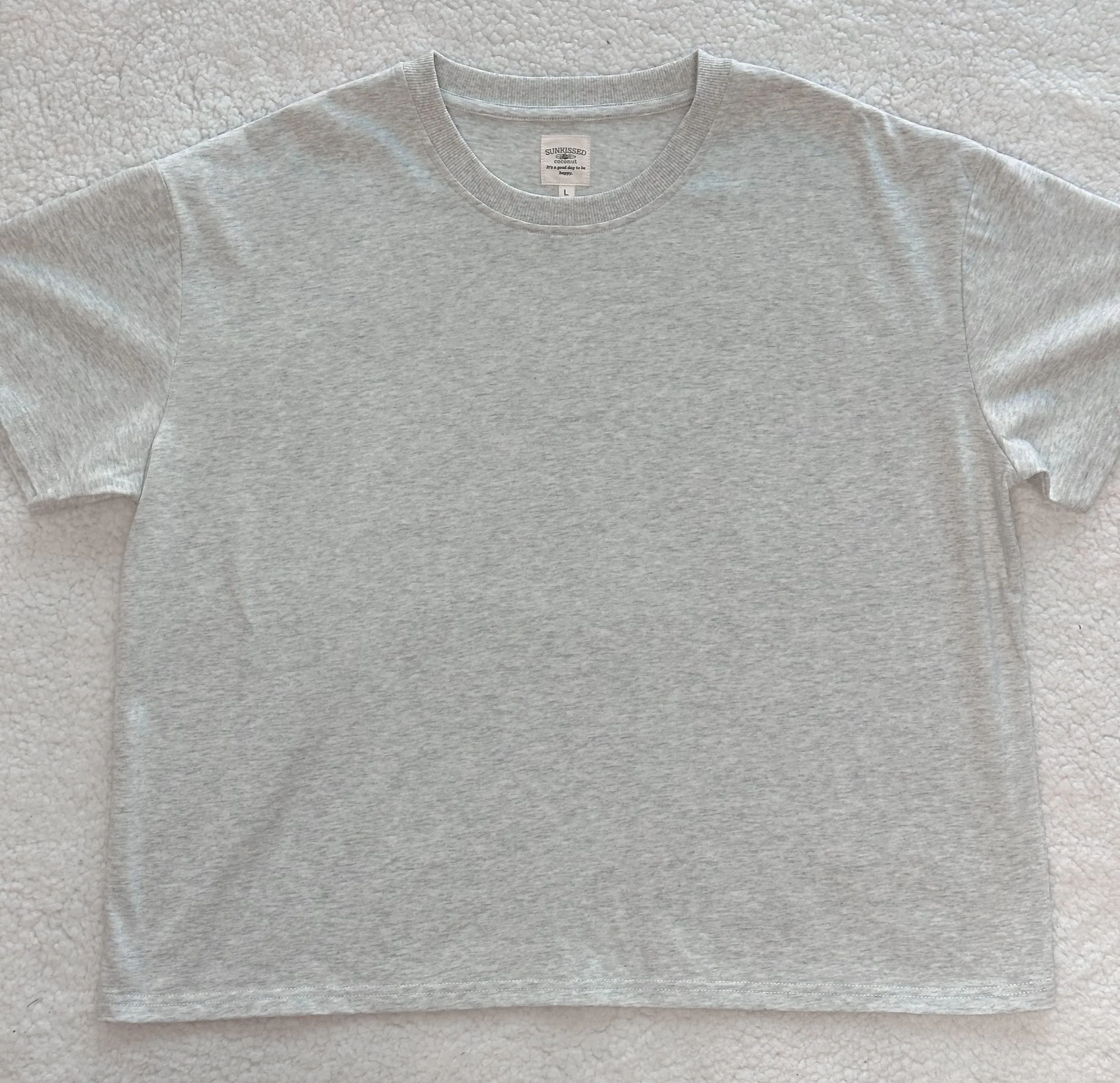 Pearl Grey Basic Watercolor Slightly Cropped Blank Tee sold by Sunkissed Coconut product image thumbnail 2