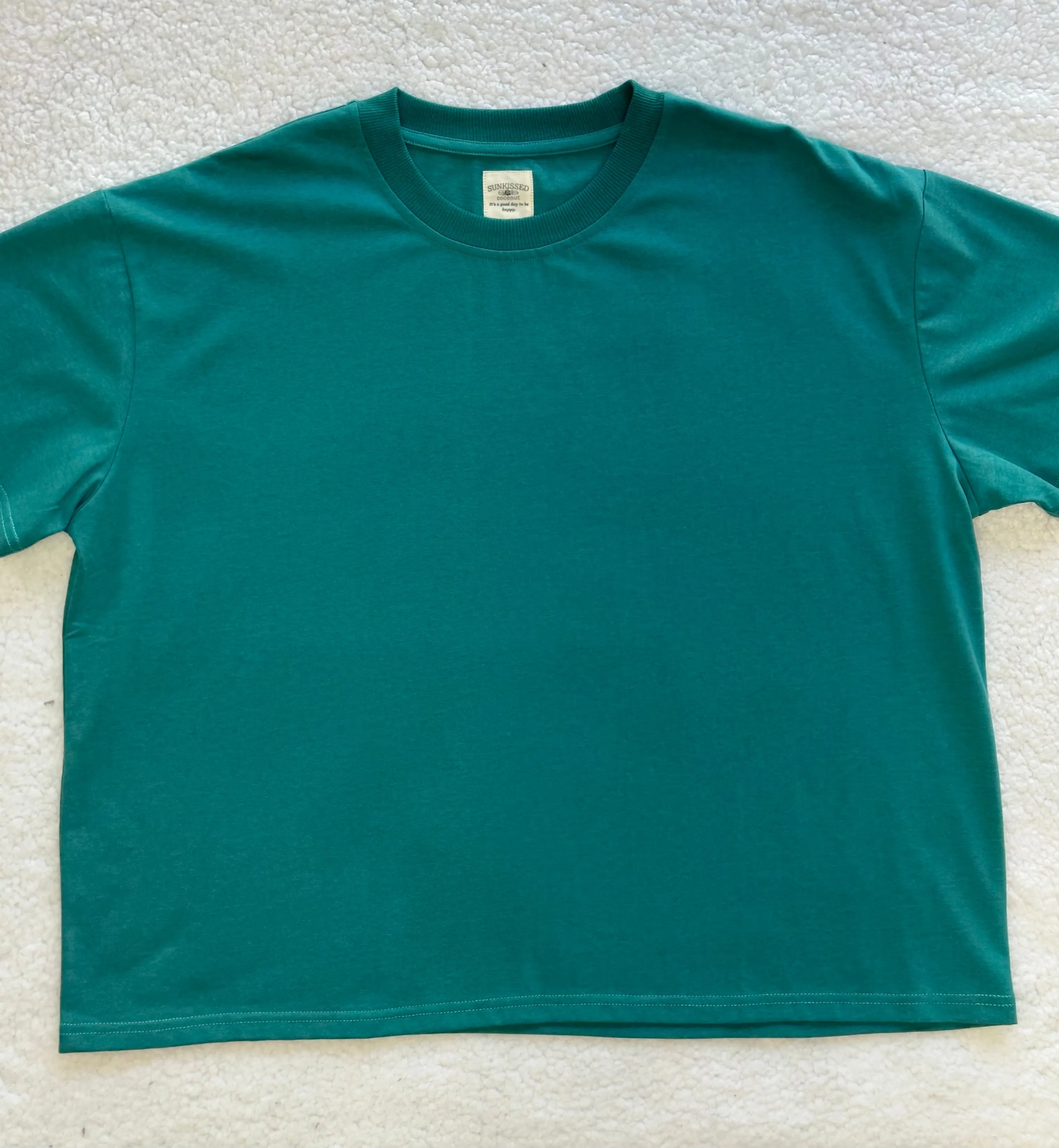 Bubbly Green Basic Slightly Cropped Blank Tee sold by Sunkissed Coconut product image thumbnail 2
