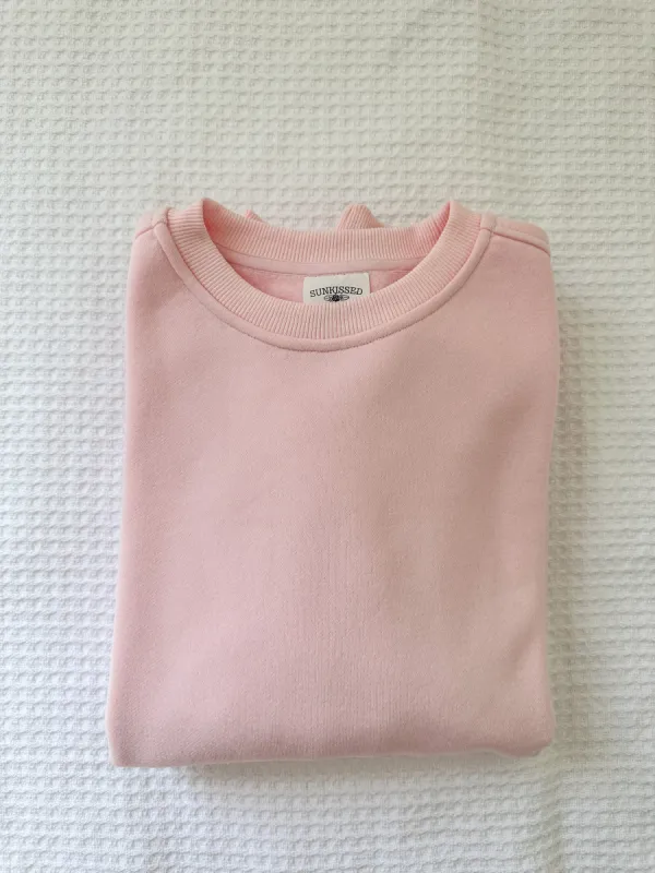 Light Pink Basic Blank Sweatshirt sold by Sunkissed Coconut
