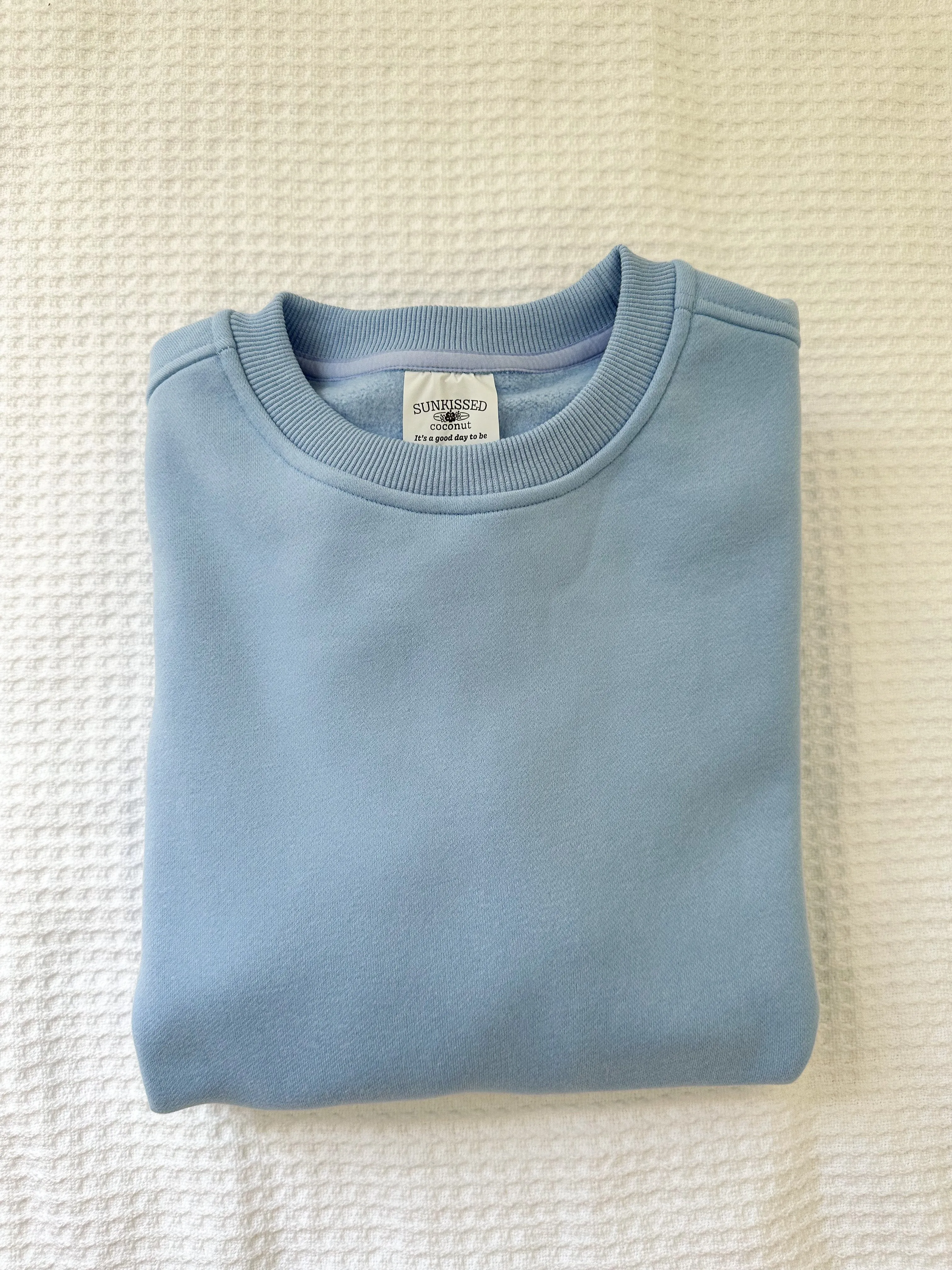 Blue Breeze Basic Blank Sweatshirt sold by Sunkissed Coconut