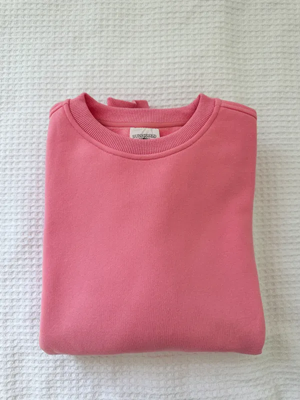 Rose Pink Basic Blank Sweatshirt sold by Sunkissed Coconut