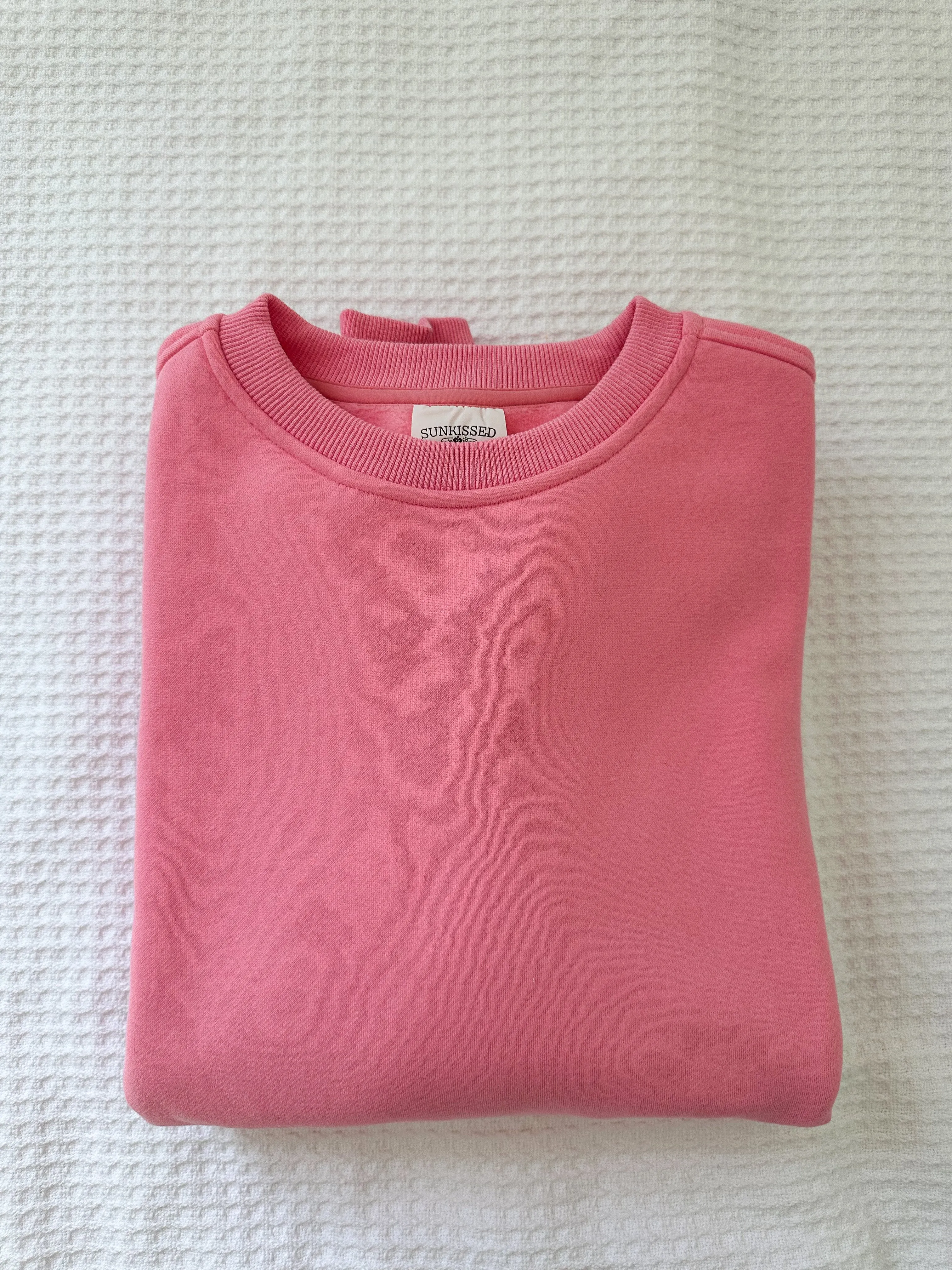 Rose Pink Basic Blank Sweatshirt sold by Sunkissed Coconut