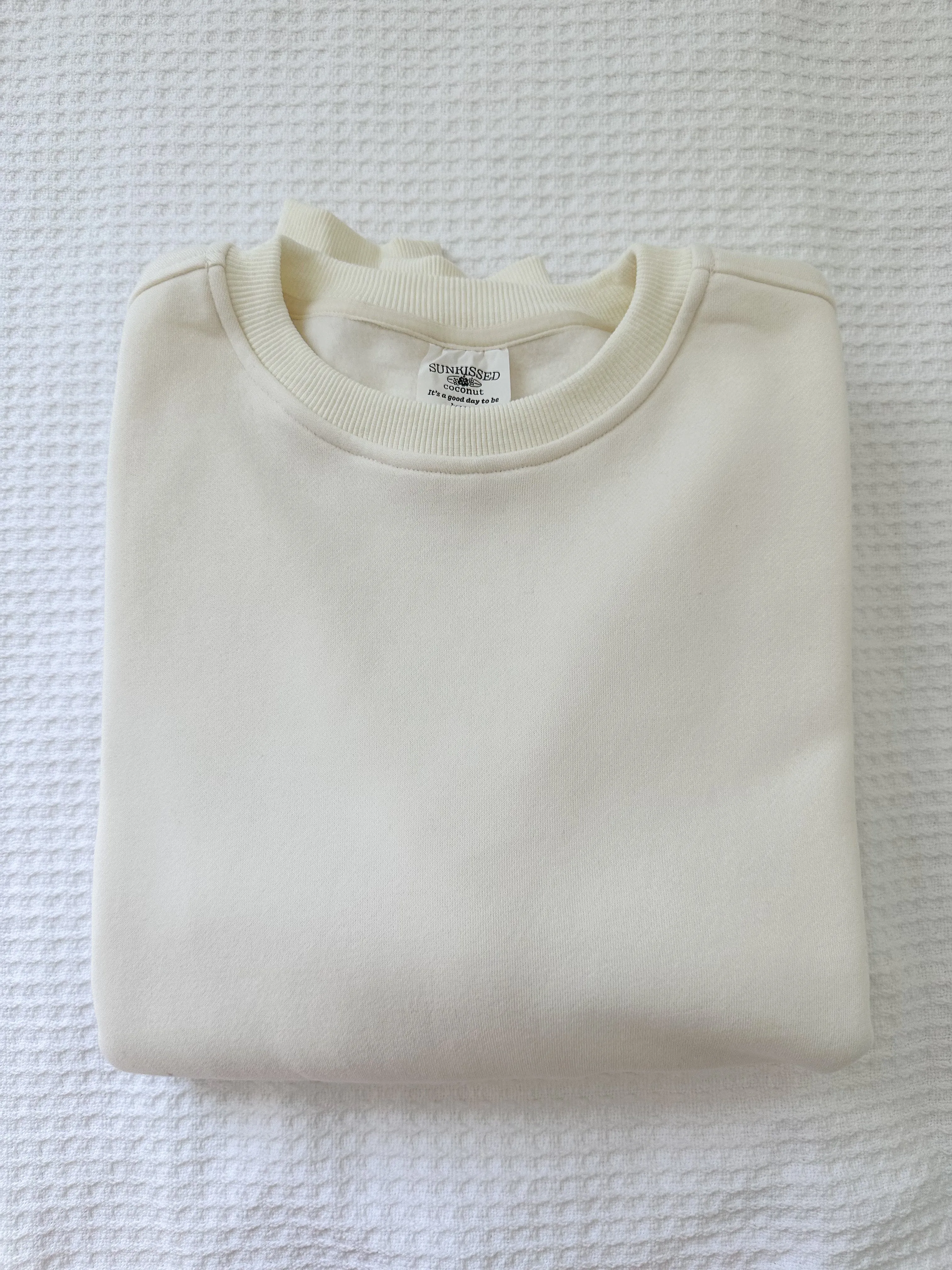 Ivory Basic Blank Sweatshirt sold by Sunkissed Coconut