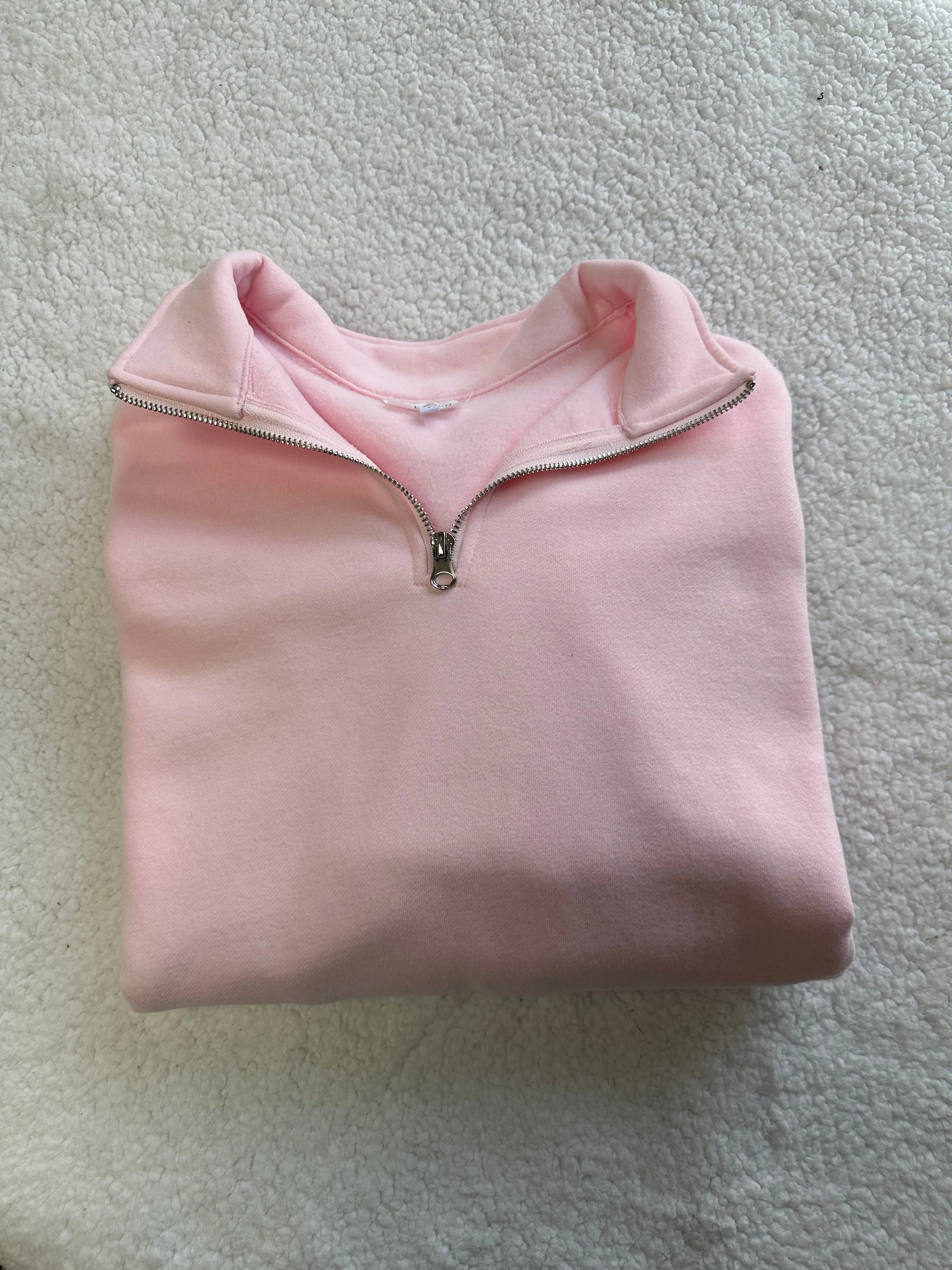 Light Pink Blank Quarter-Zip Sweatshirt sold by Sunkissed Coconut