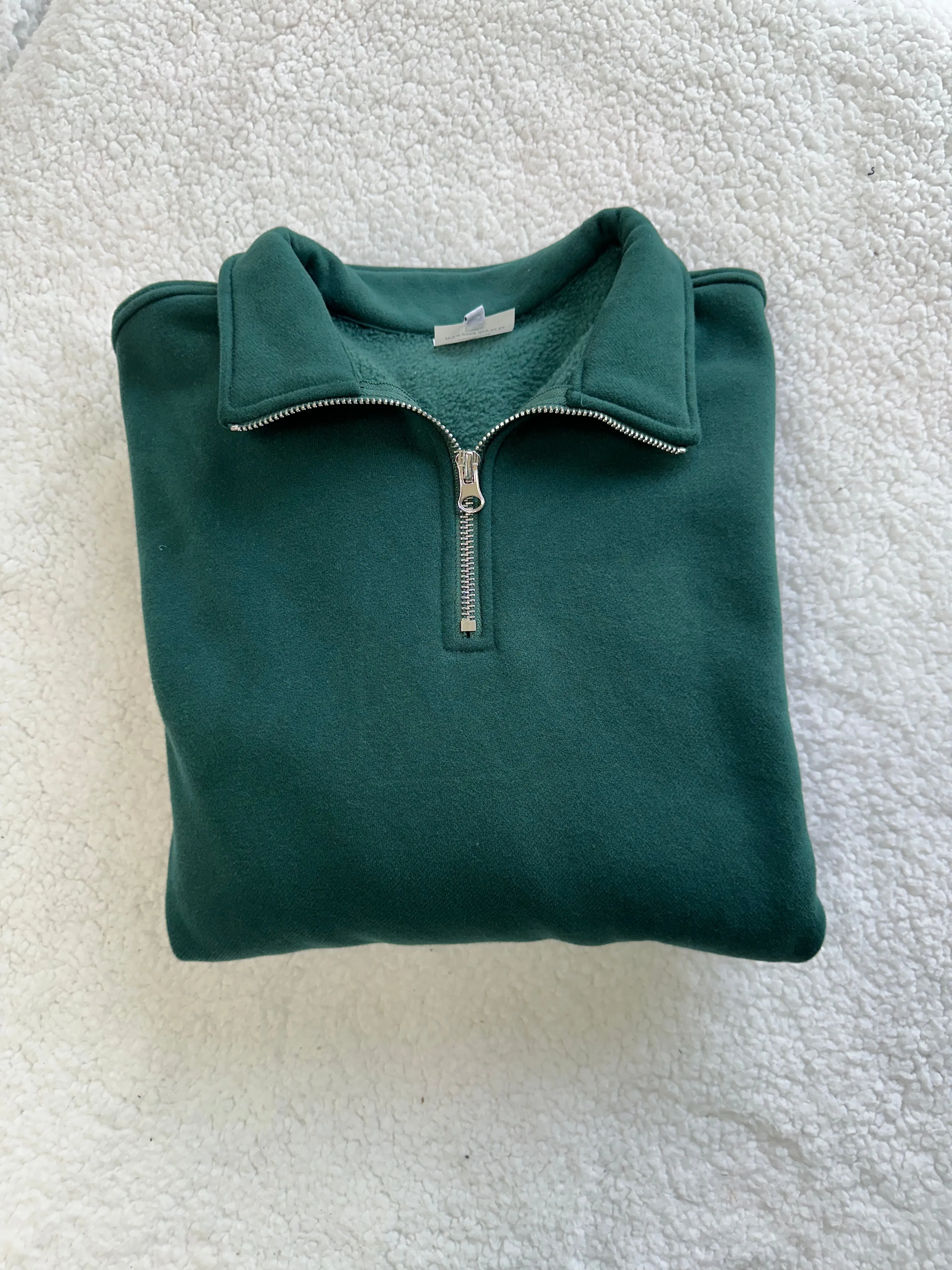 Winter Green Basic Blank Quarter-Zip Sweatshirt sold by Sunkissed Coconut