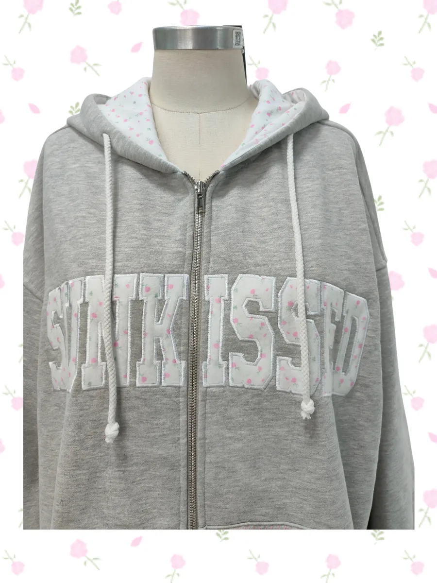 Afternoon Grey Roses Sunkissedcoconut Full Zip Hoodie sold by Sunkissed Coconut product image thumbnail 5