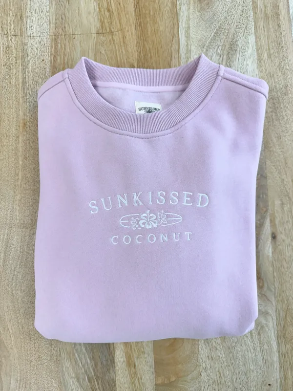 Mauve Mist Sunkissedcoconut Embroider Sweatshirt sold by Sunkissed Coconut
