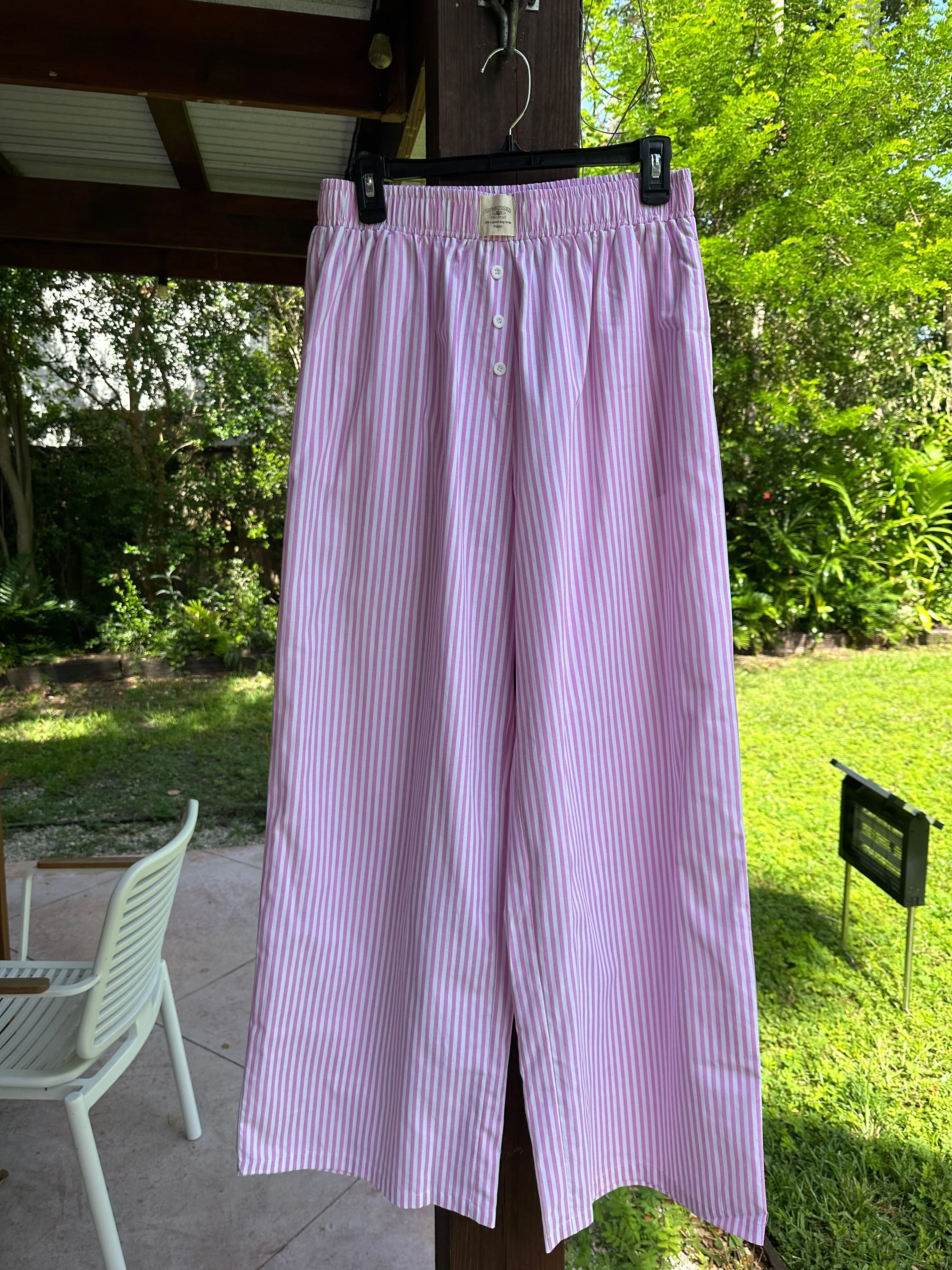 (LAST ONE SIZE LARGE) Pink Stripes Everyday Boxer Pants sold by Sunkissed Coconut