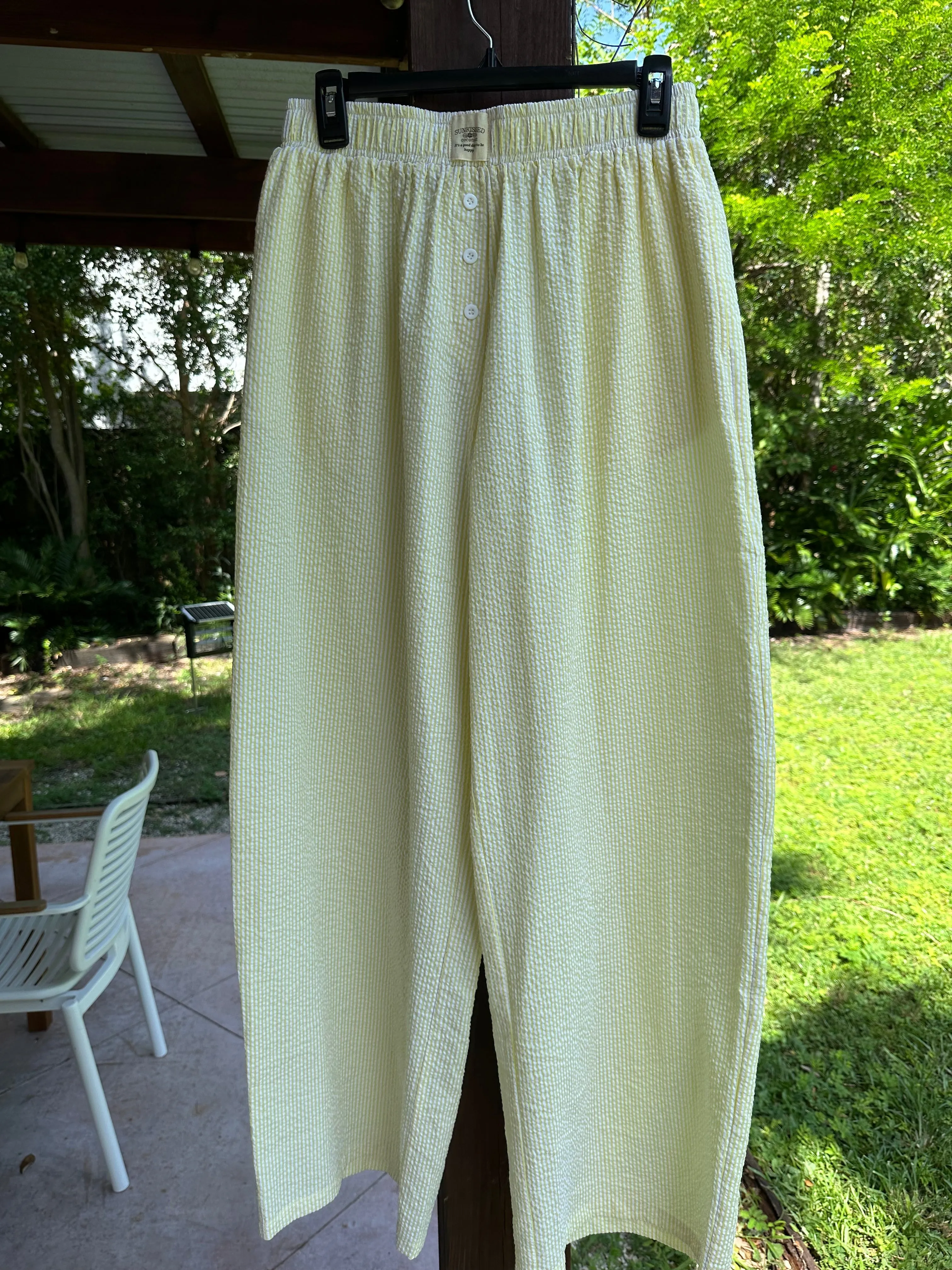 Yellow Seersucker Everyday Boxer Pants sold by Sunkissed Coconut product image thumbnail 2