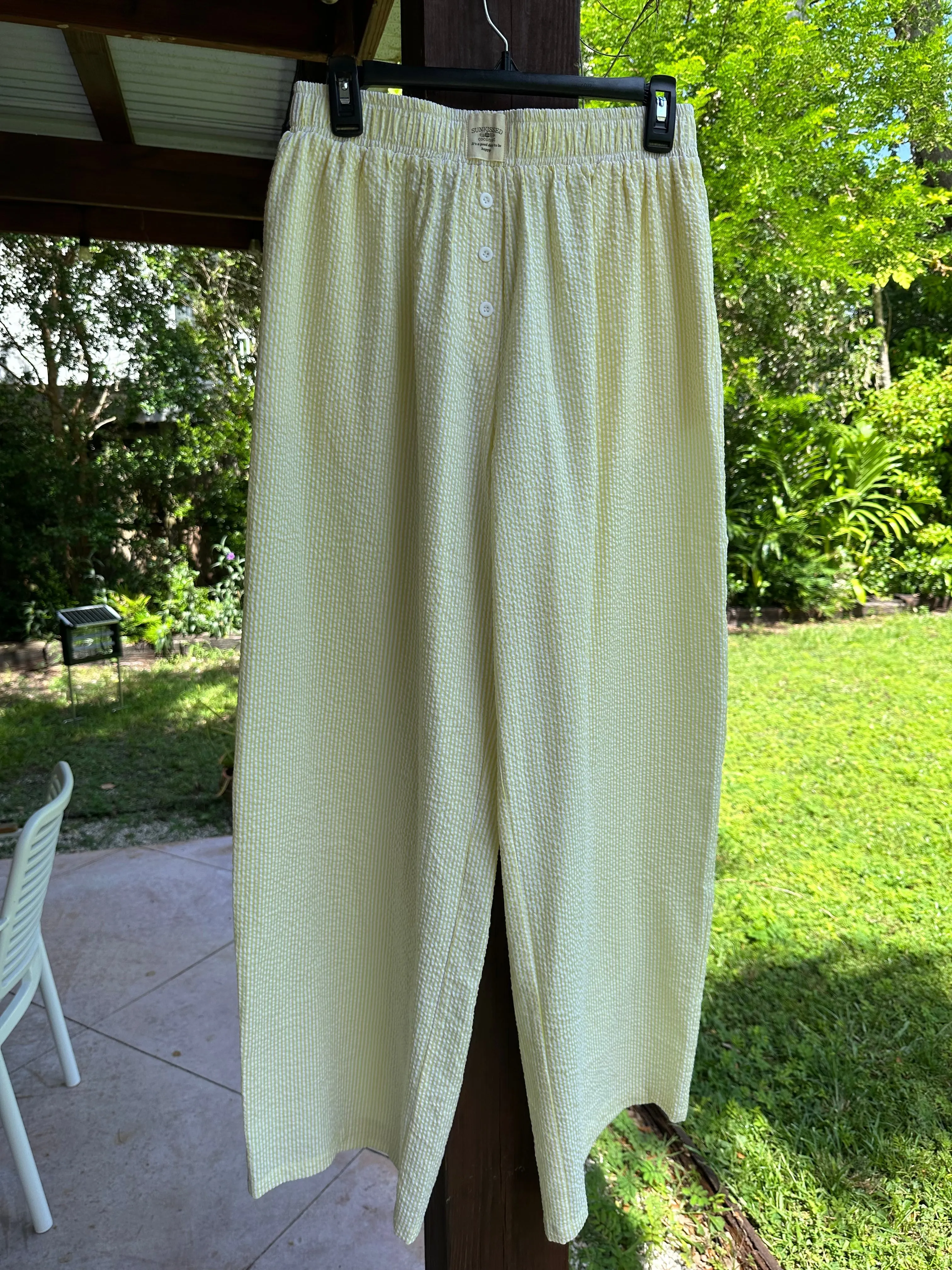 Yellow Seersucker Everyday Boxer Pants sold by Sunkissed Coconut