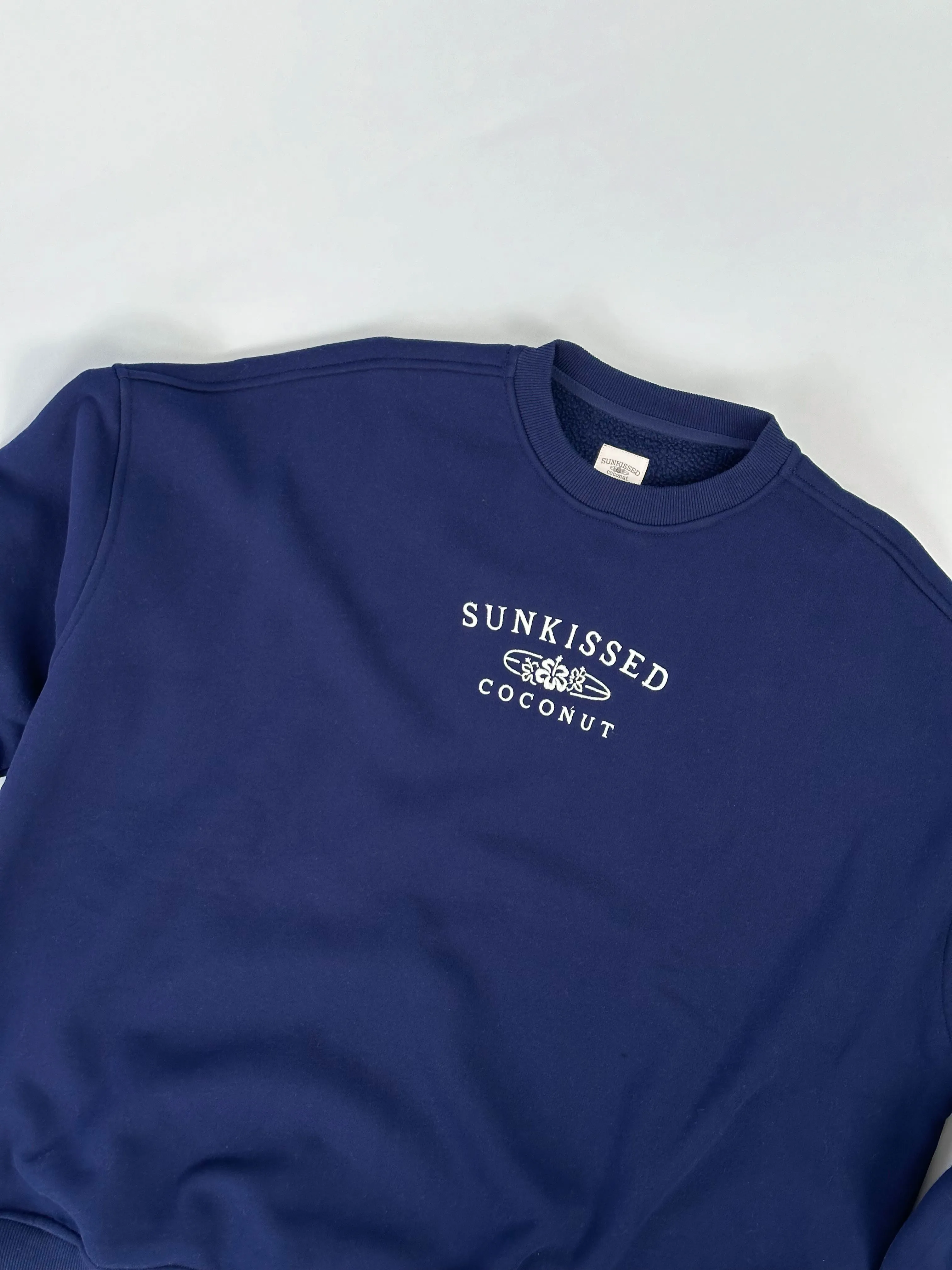 Navy Blue Sunkissedcoconut Embroider Sweatshirt sold by Sunkissed Coconut product image thumbnail 3