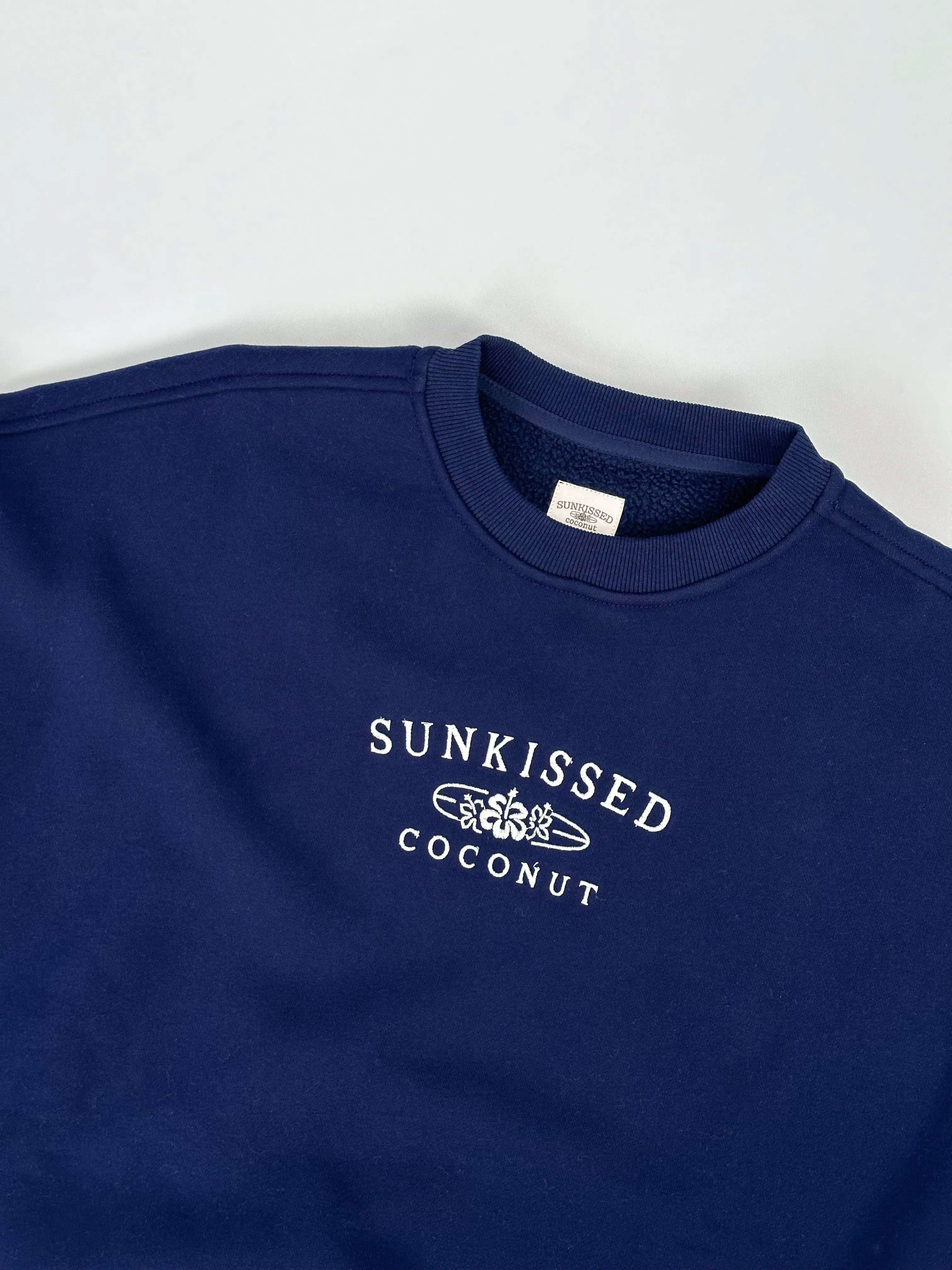 Navy Blue Sunkissedcoconut Embroider Sweatshirt sold by Sunkissed Coconut product image thumbnail 4