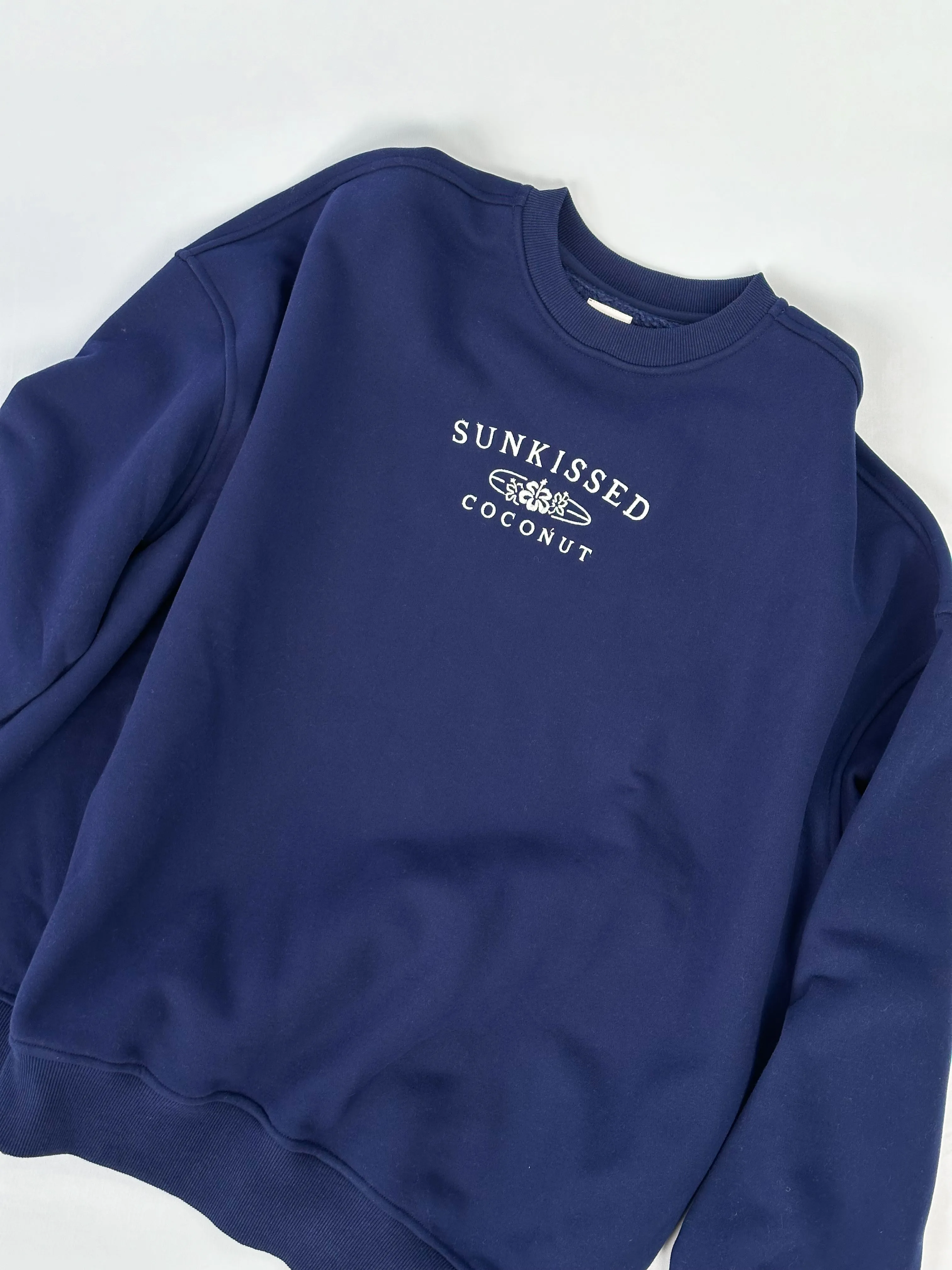 Navy Blue Sunkissedcoconut Embroider Sweatshirt sold by Sunkissed Coconut product image thumbnail 5