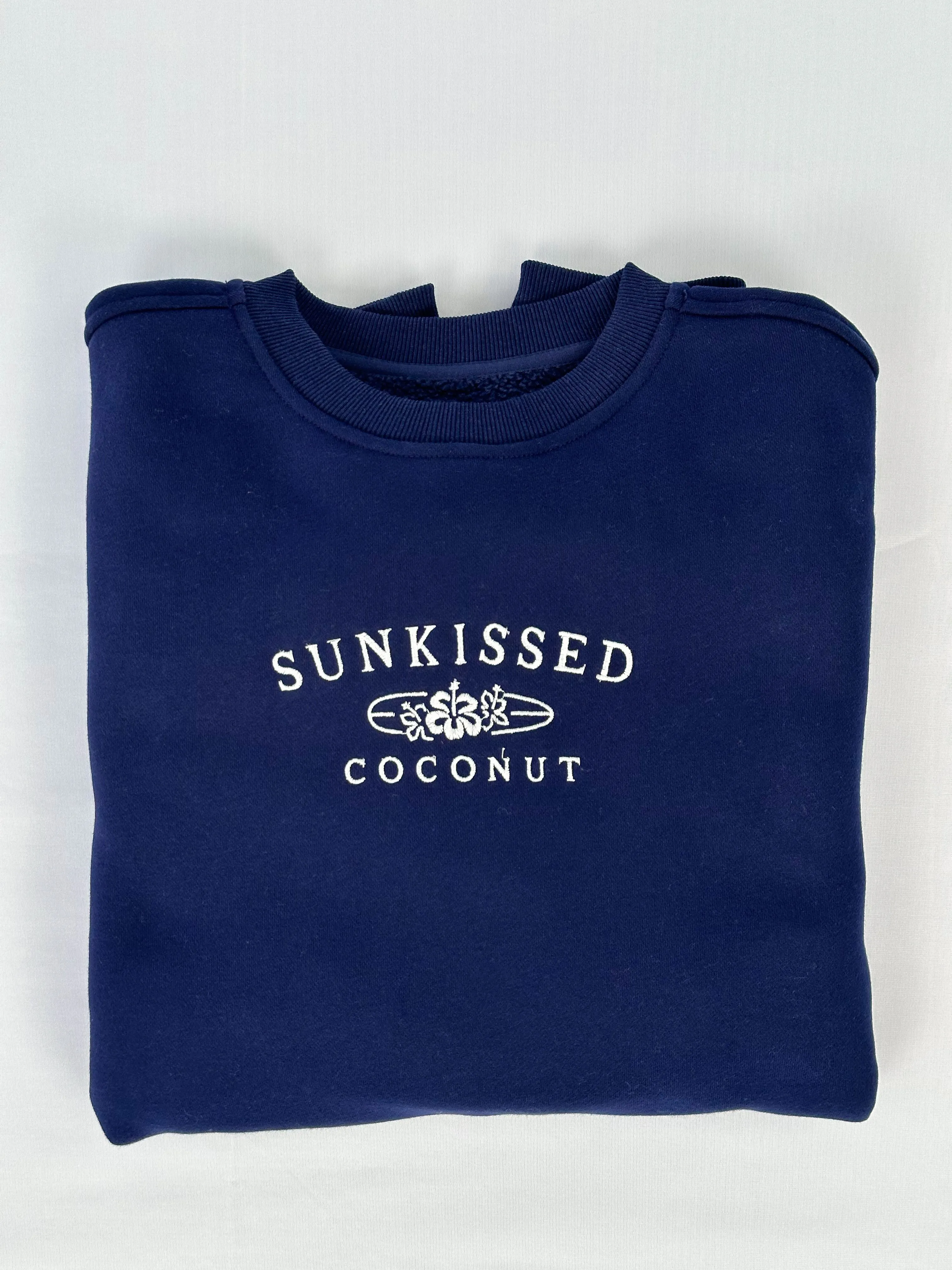 Navy Blue Sunkissedcoconut Embroider Sweatshirt sold by Sunkissed Coconut product image thumbnail 2