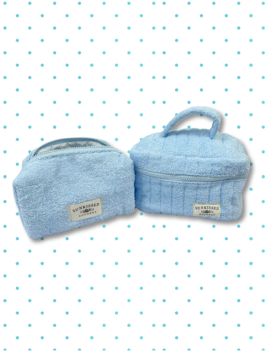 Blue Polka Dot Handmade Makeup Bag sold by Sunkissed Coconut product image thumbnail 2