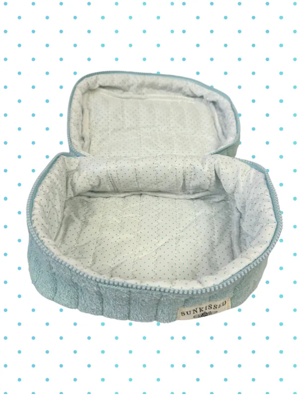 Arctic Polka Dot Handmade Makeup Bag sold by Sunkissed Coconut