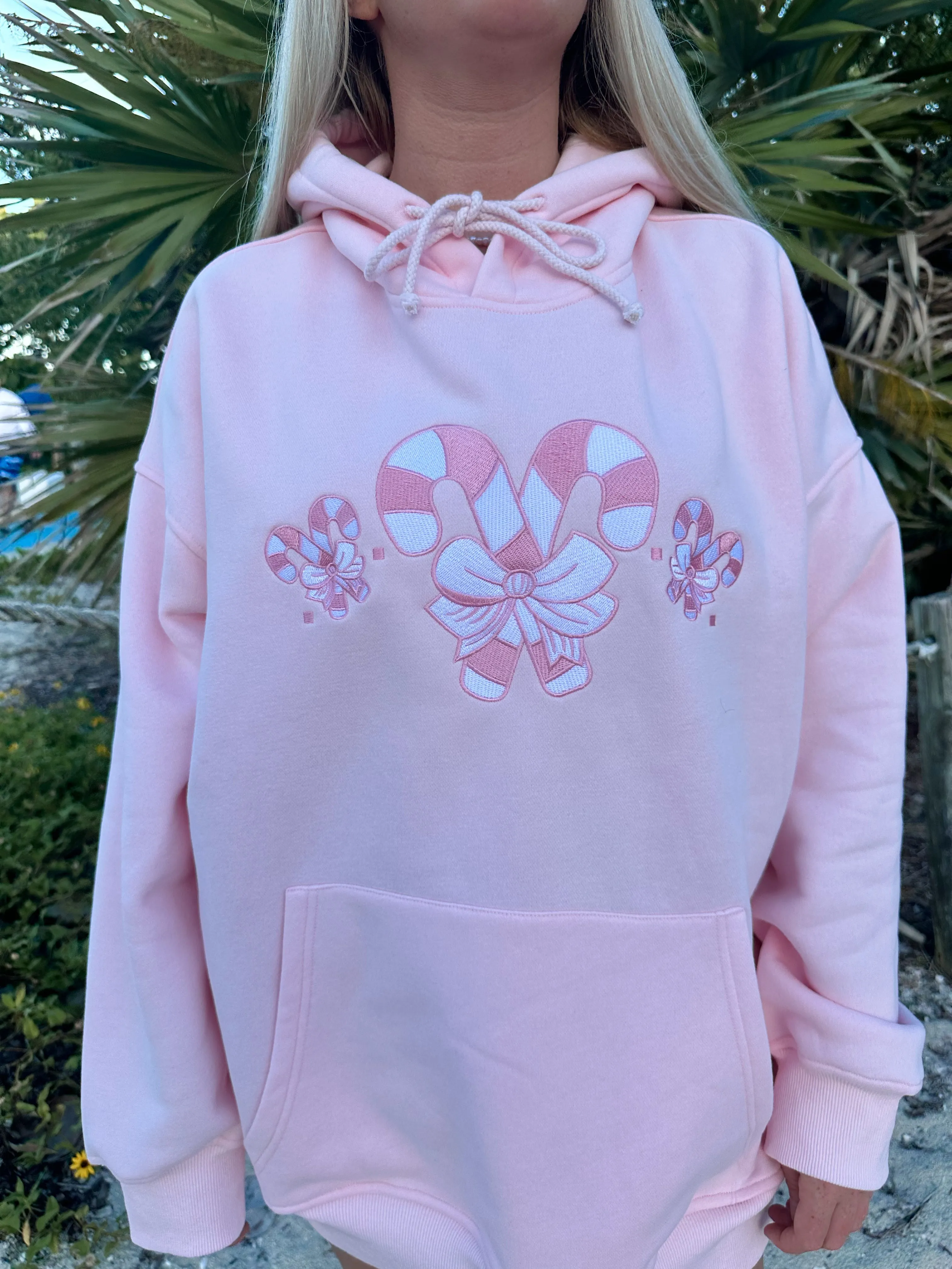 Light Pink Candy Cane Wonderland Hoodie sold by Sunkissed Coconut product image thumbnail 4