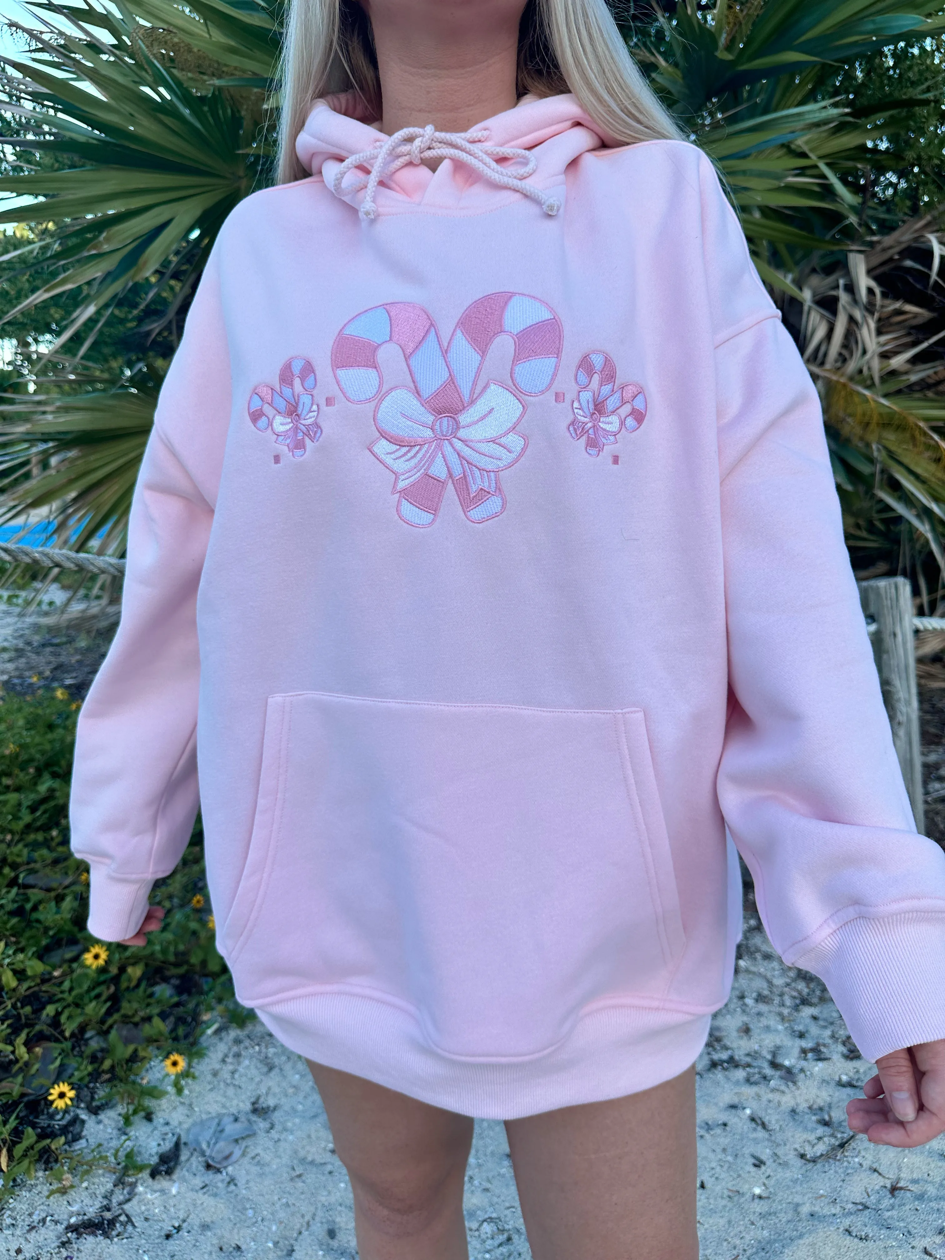 Light Pink Candy Cane Wonderland Hoodie sold by Sunkissed Coconut product image thumbnail 5