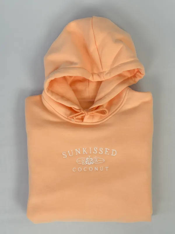 Sherbet Orange Sunkissedcoconut Logo Embroider Hoodie sold by Sunkissed Coconut