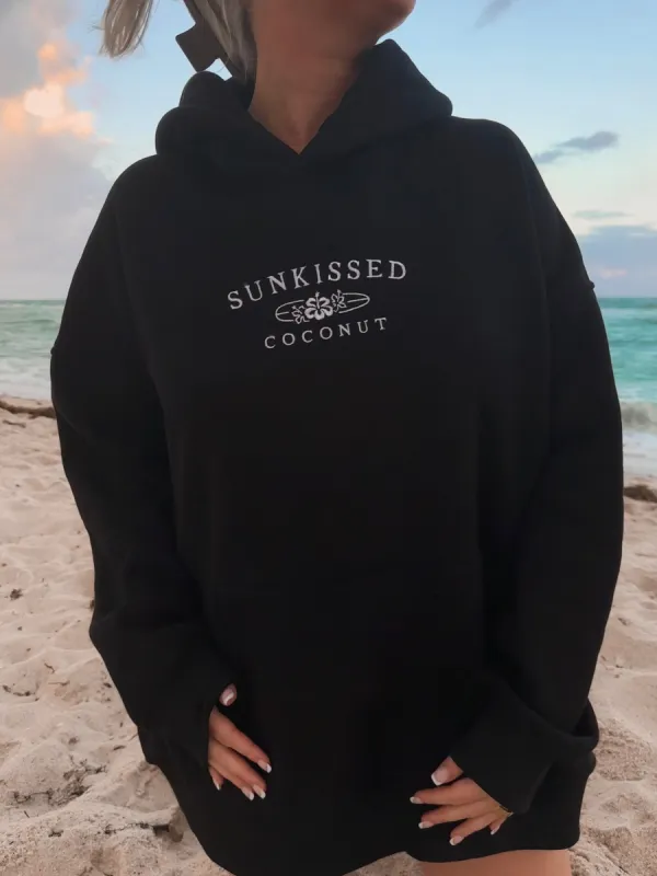 Black Sunkissedcoconut Logo Embroider Hoodie sold by Sunkissed Coconut