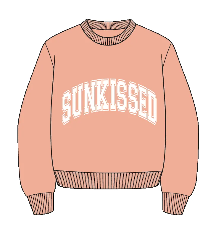 Sunkissed Collegiate Embroider Oversized Crewneck Sweatshirt sold by Sunkissed Coconut