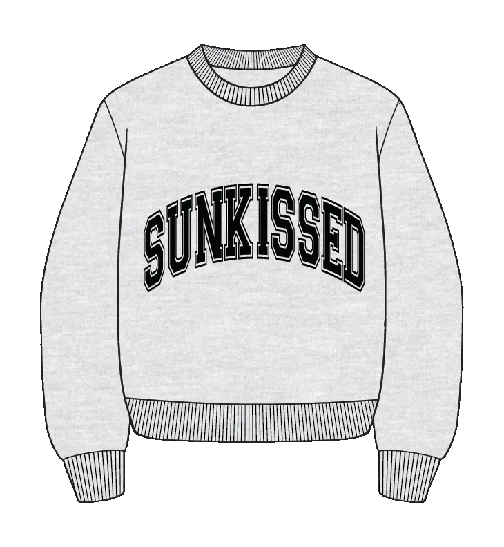 Afternoon Grey Sunkissed Varsity Embroider Sweatshirt sold by Sunkissed Coconut product image thumbnail 2