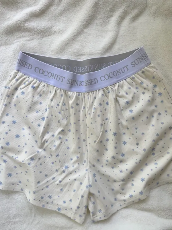 Snowflake Sunkissedcoconut Pajama Shorts sold by Sunkissed Coconut