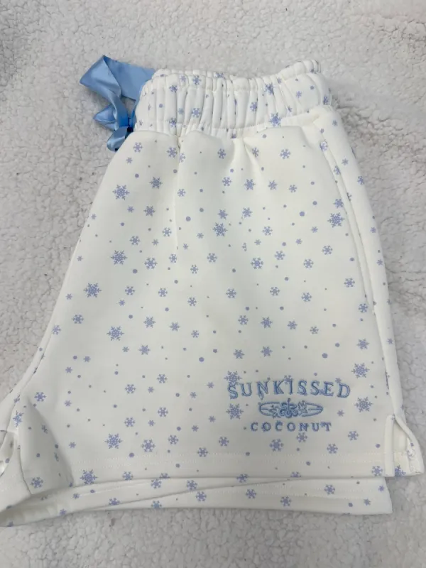 Snowflake Sunkissedcoconut Embroider Shorts sold by Sunkissed Coconut