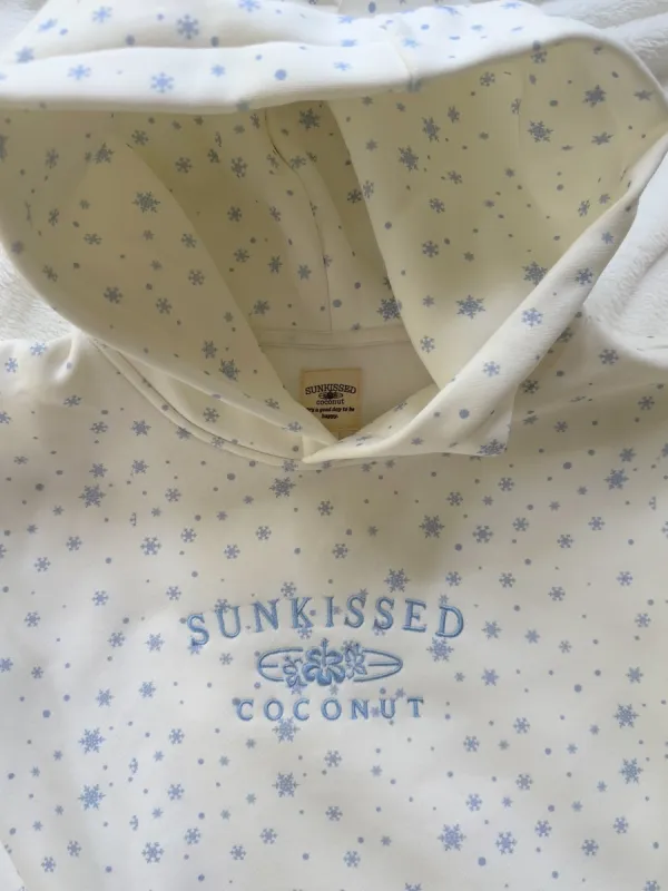Snowflake Sunkissedcoconut Embroider Hoodie sold by Sunkissed Coconut
