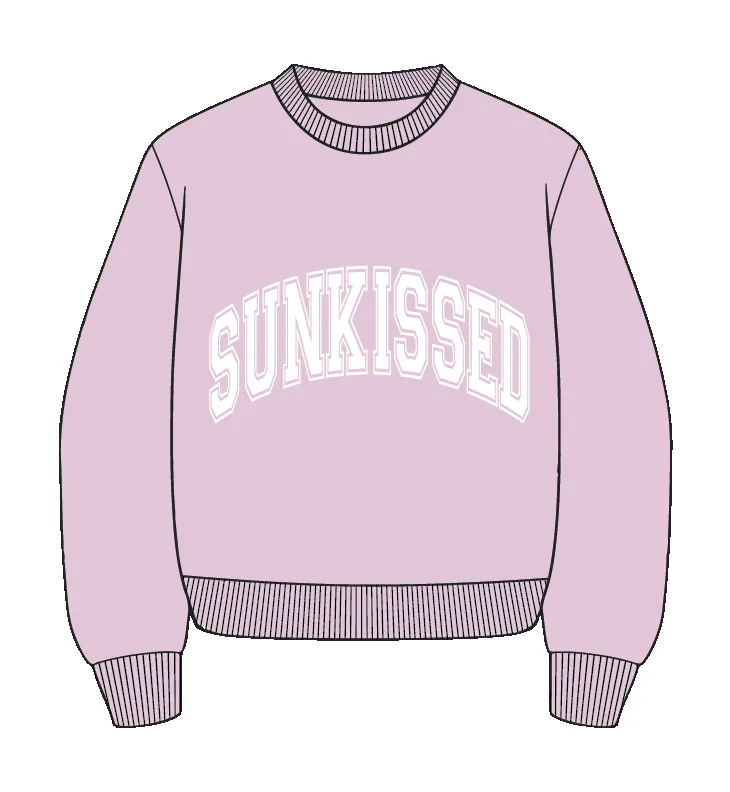 Mauve Mist Varsity Embroider Sweatshirt sold by Sunkissed Coconut product image thumbnail 3