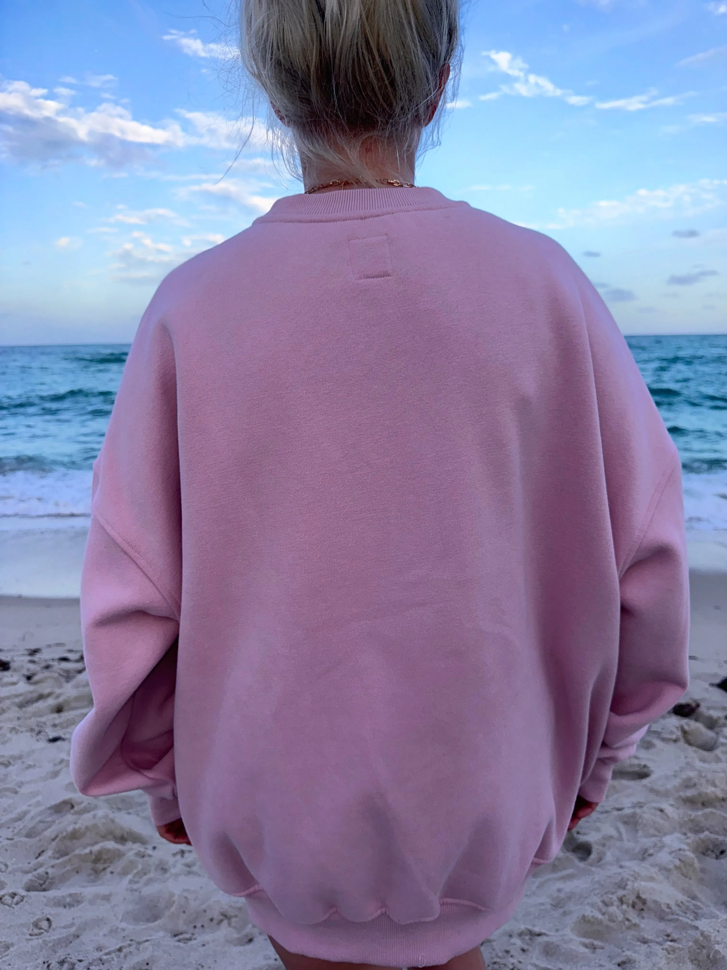 Mauve Mist Varsity Embroider Sweatshirt sold by Sunkissed Coconut product image thumbnail 2