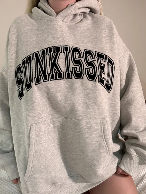 Afternoon Grey Sunkissed Varsity Embroider Hoodie sold by Sunkissed Coconut