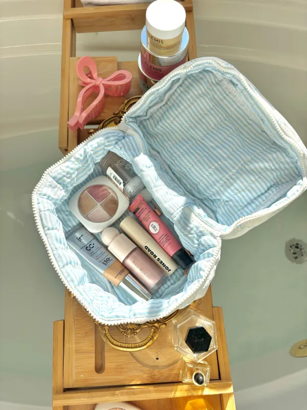 Coquette Ribbon Handmade Makeup Bag sold by Sunkissed Coconut