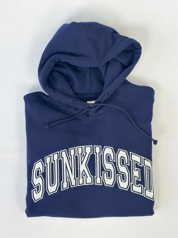 Navy Blue Sunkissed Varsity Embroider Hoodie sold by Sunkissed Coconut