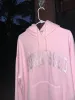 Light Pink Varsity Embroider Hoodie sold by Sunkissed Coconut