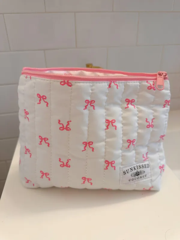 Medium Coquette Ribbon Bow Handmade Travel Bag sold by Sunkissed Coconut