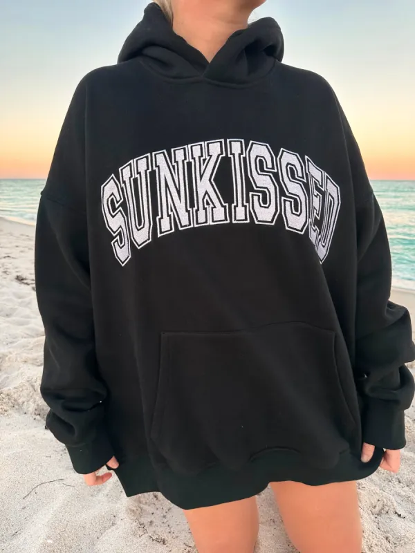 Black Sunkissed Varsity Embroider Hoodie sold by Sunkissed Coconut