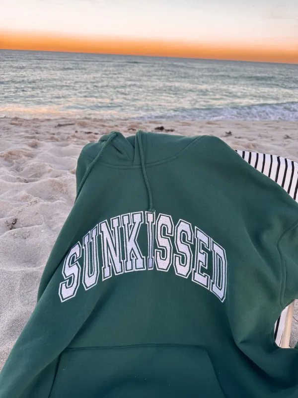 Winter Green Sunkissed Varsity Embroider Hoodie sold by Sunkissed Coconut
