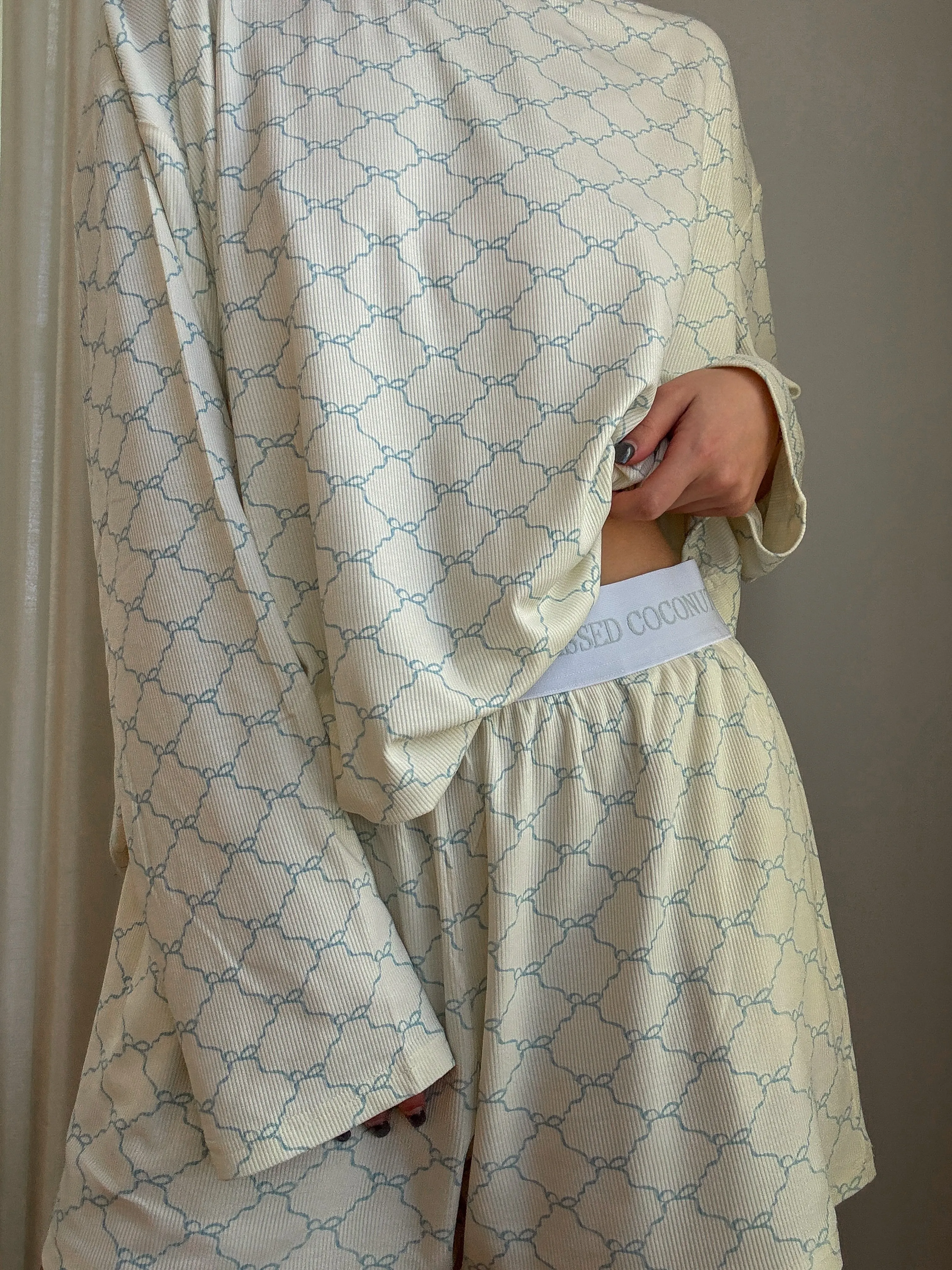 Luxurious Coquette Bow Pajama Bottom (pale yellow) sold by Sunkissed Coconut