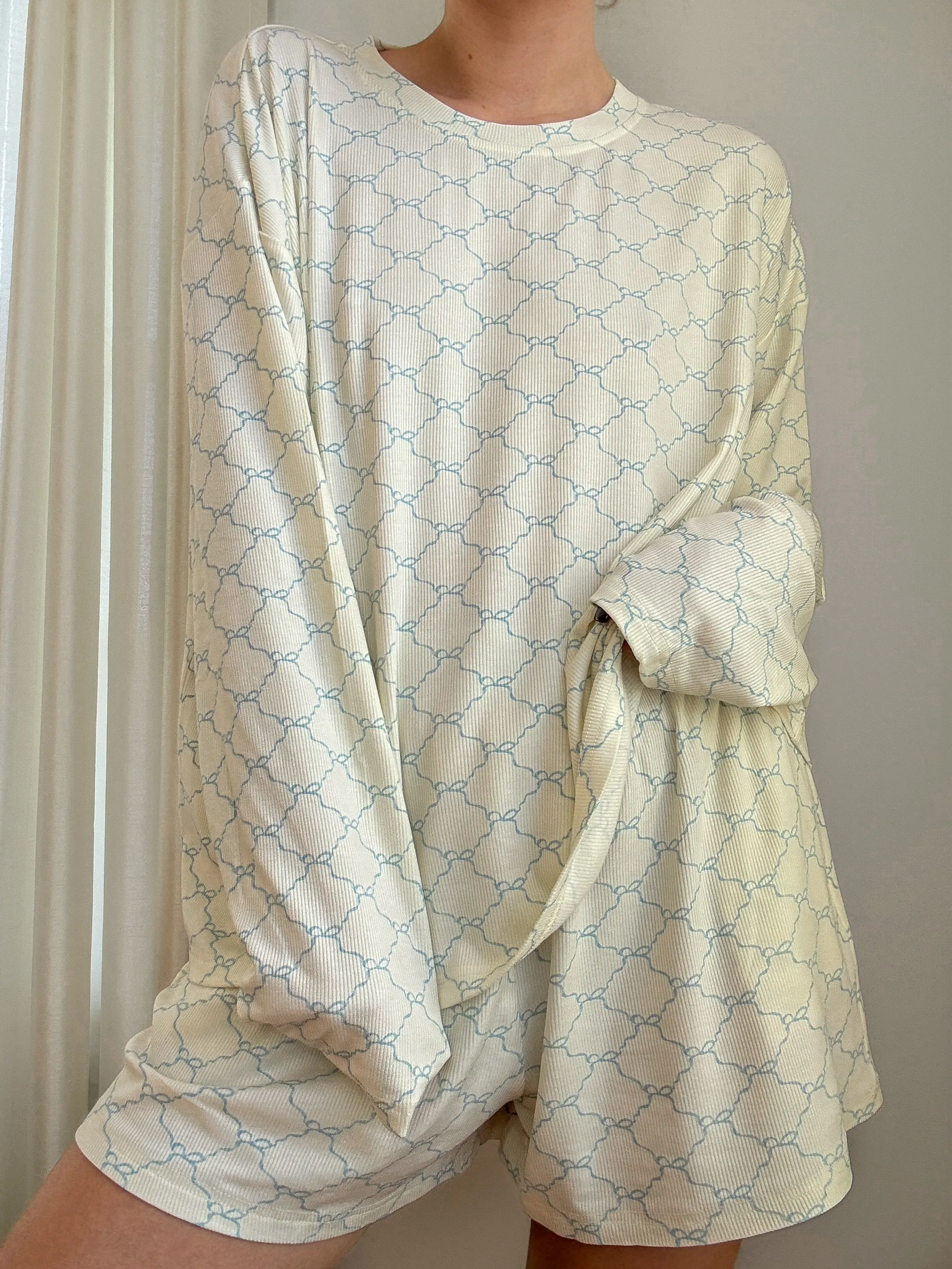 Luxurious Coquette Bow Pajama Bottom (pale yellow) sold by Sunkissed Coconut product image thumbnail 2