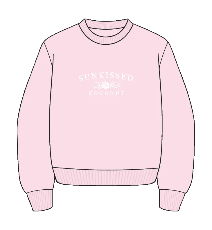 Light Pink Sunkissedcoconut Embroider Sweatshirt sold by Sunkissed Coconut product image thumbnail 2