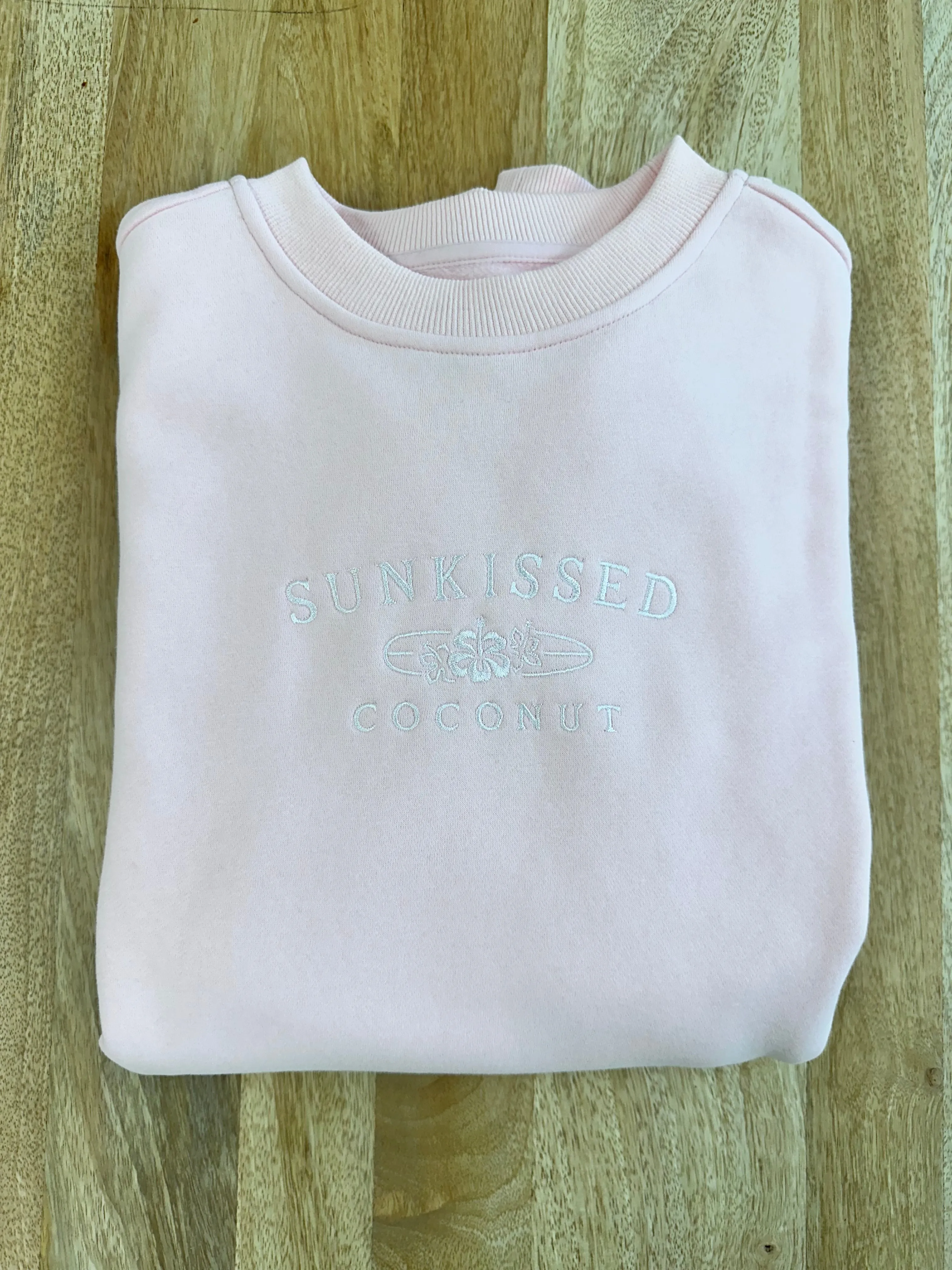 Light Pink Sunkissedcoconut Embroider Sweatshirt sold by Sunkissed Coconut