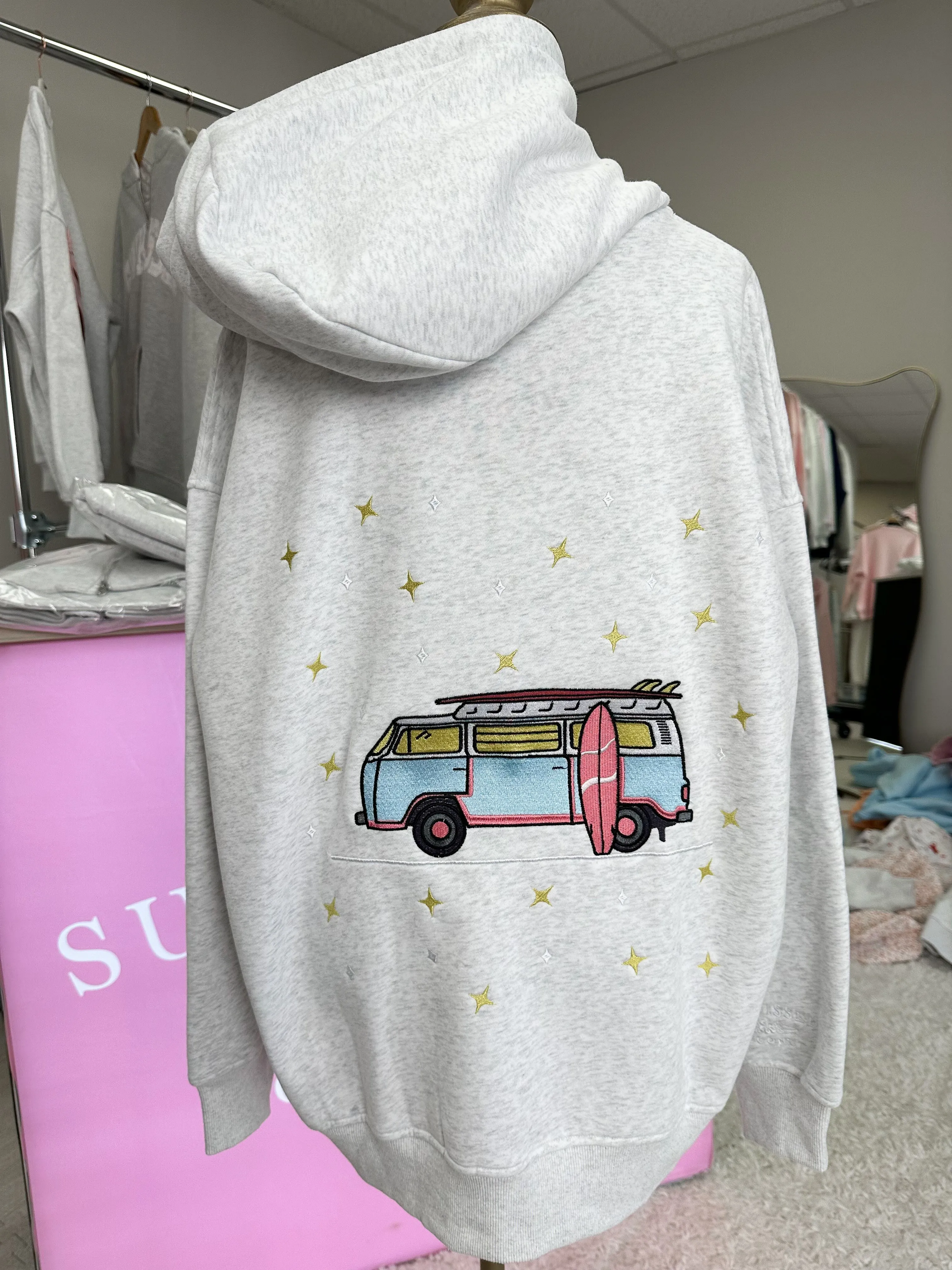 Pearl Grey Embroider Van Star Hoodie sold by Sunkissed Coconut product image thumbnail 5