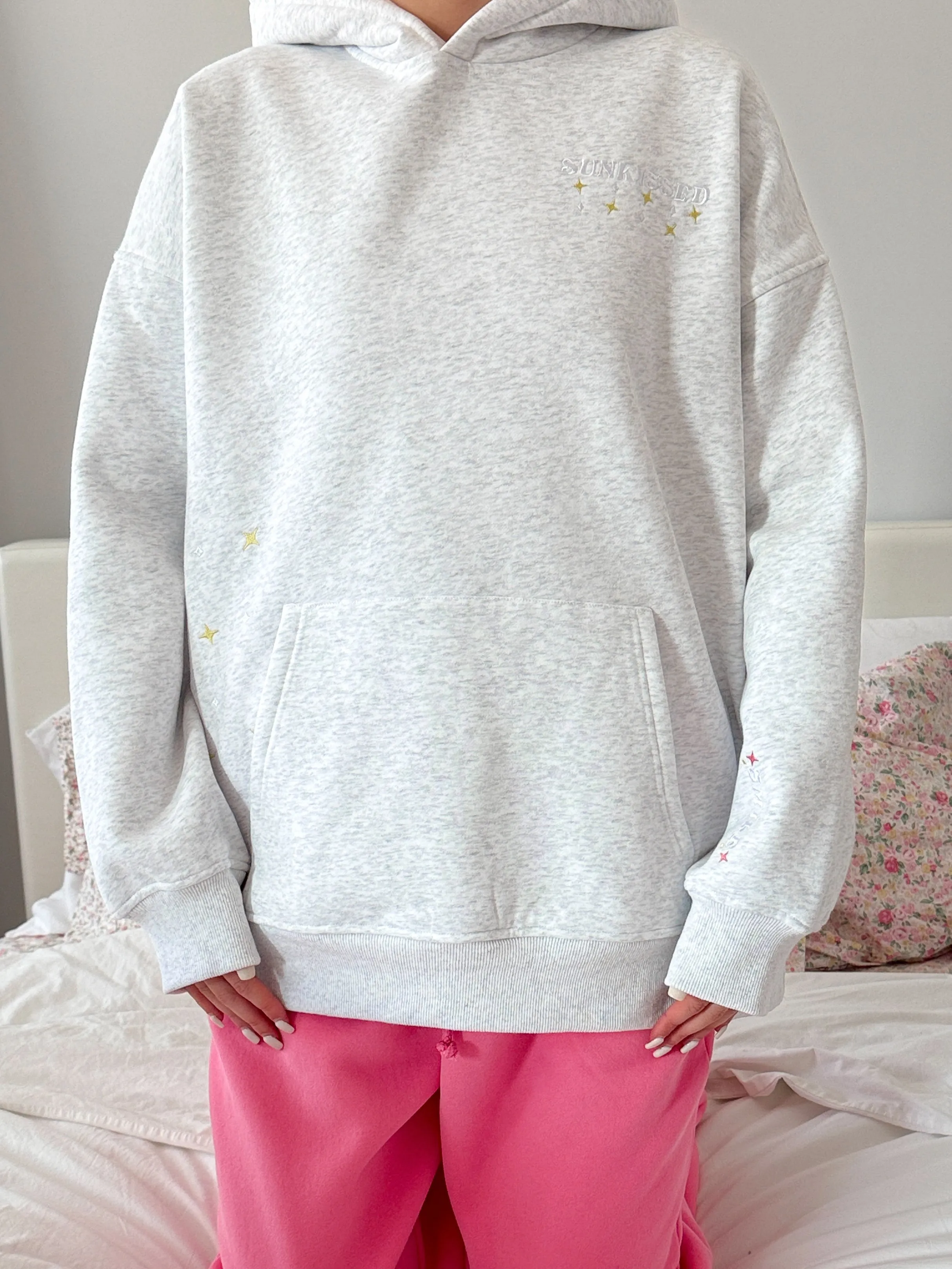 Pearl Grey Embroider Van Star Hoodie sold by Sunkissed Coconut product image thumbnail 4