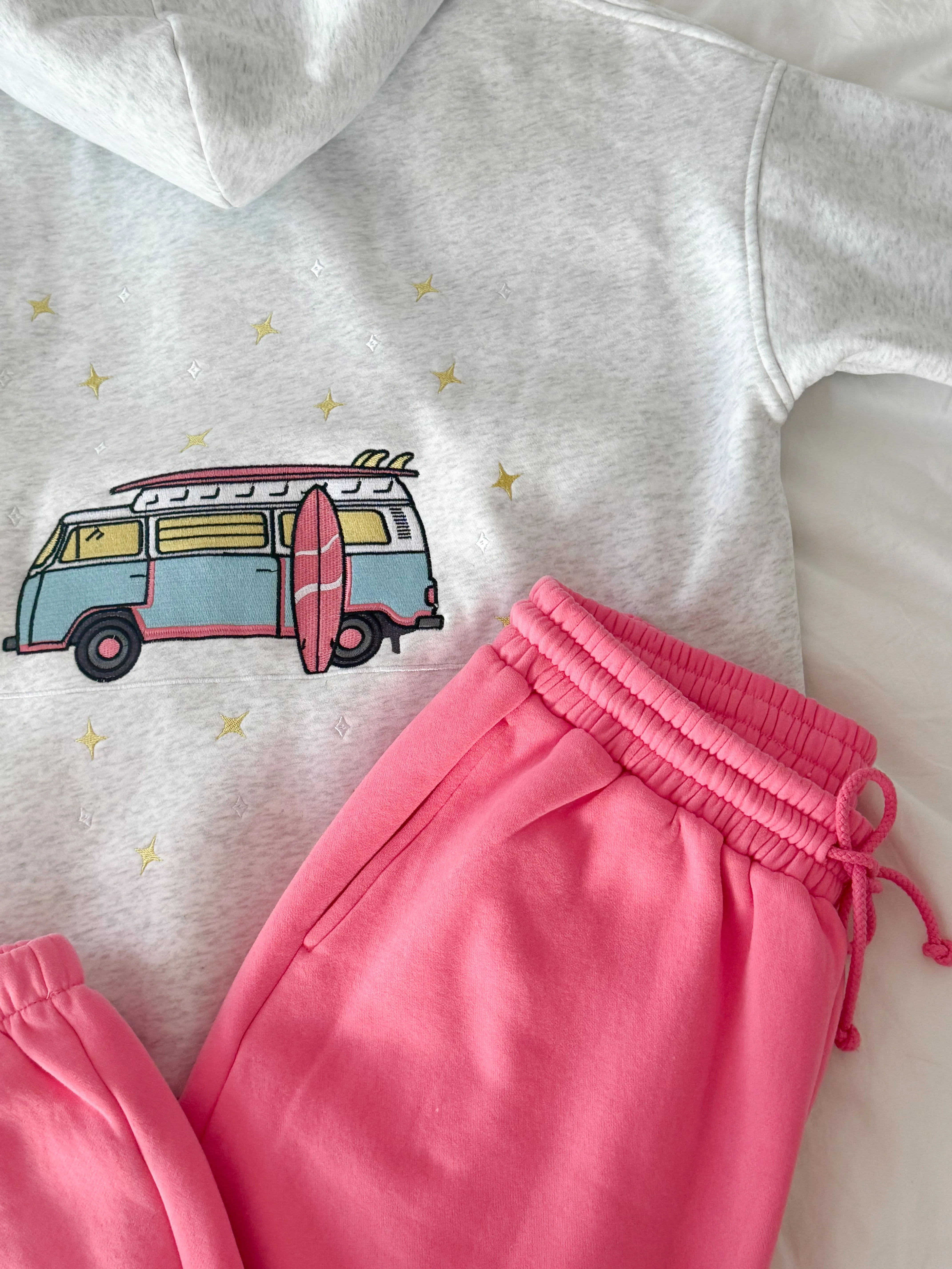 Pearl Grey Embroider Van Star Hoodie sold by Sunkissed Coconut product image thumbnail 2