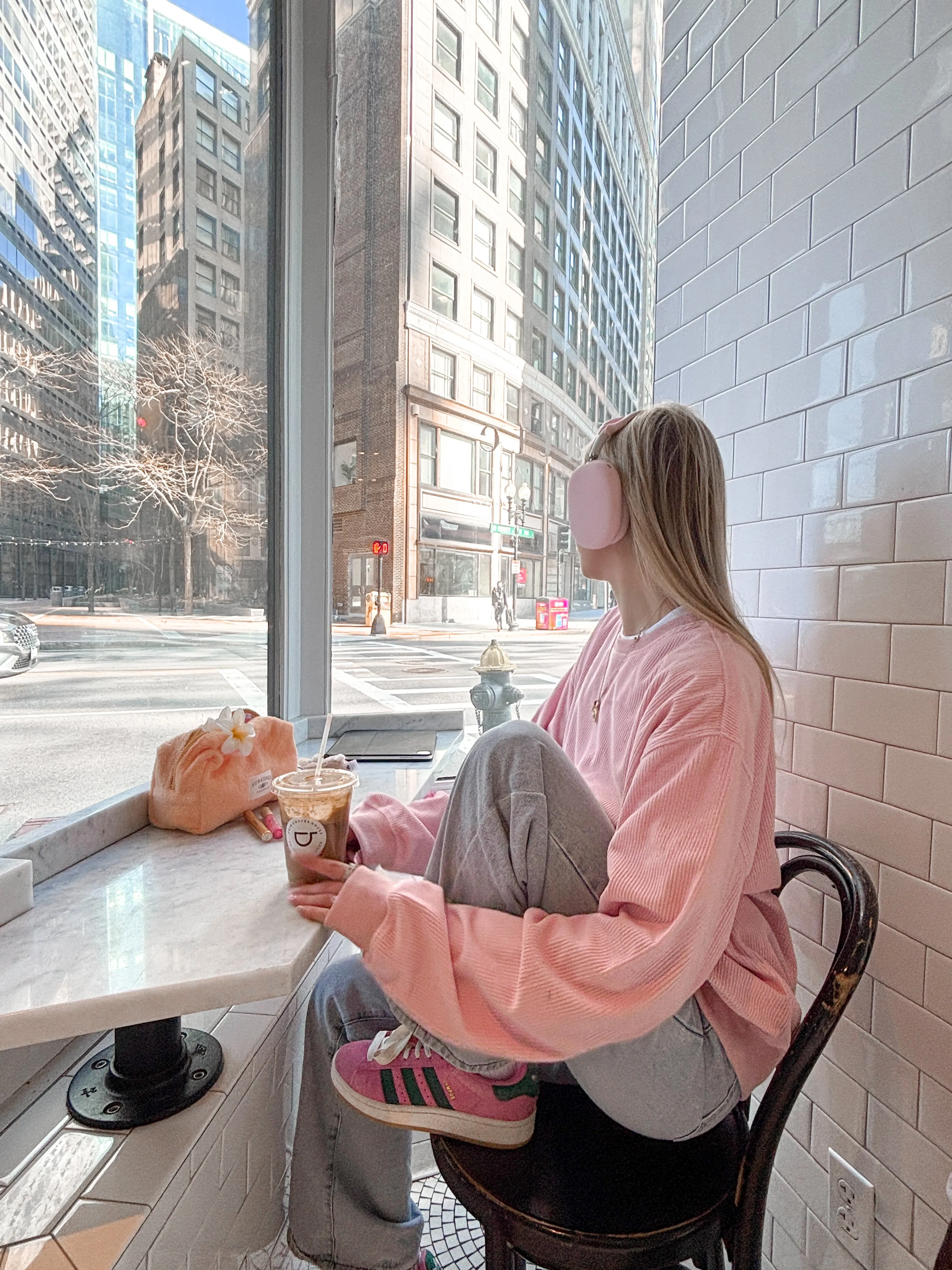 Light Pink Basic Corduroy Sweatshirt sold by Sunkissed Coconut product image thumbnail 5