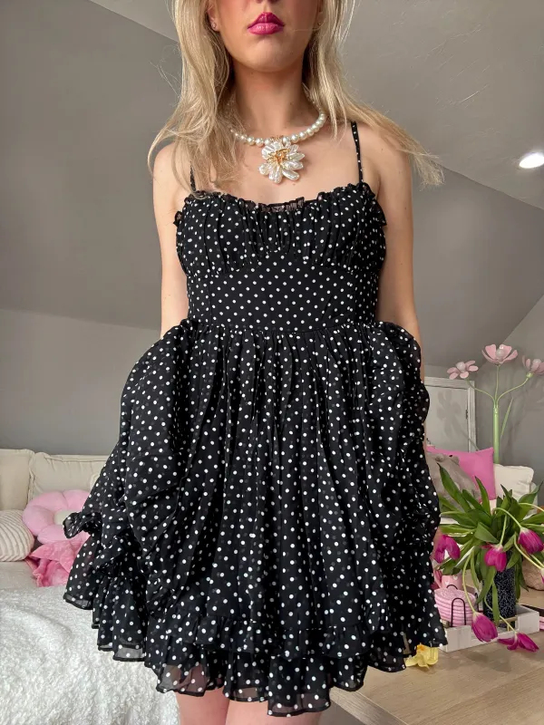 Noire Black Polka Dot Dress sold by Sunkissed Coconut