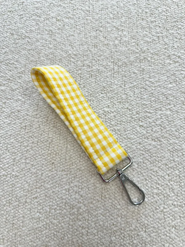 Yellow Gingham Handmade Keychain sold by Sunkissed Coconut