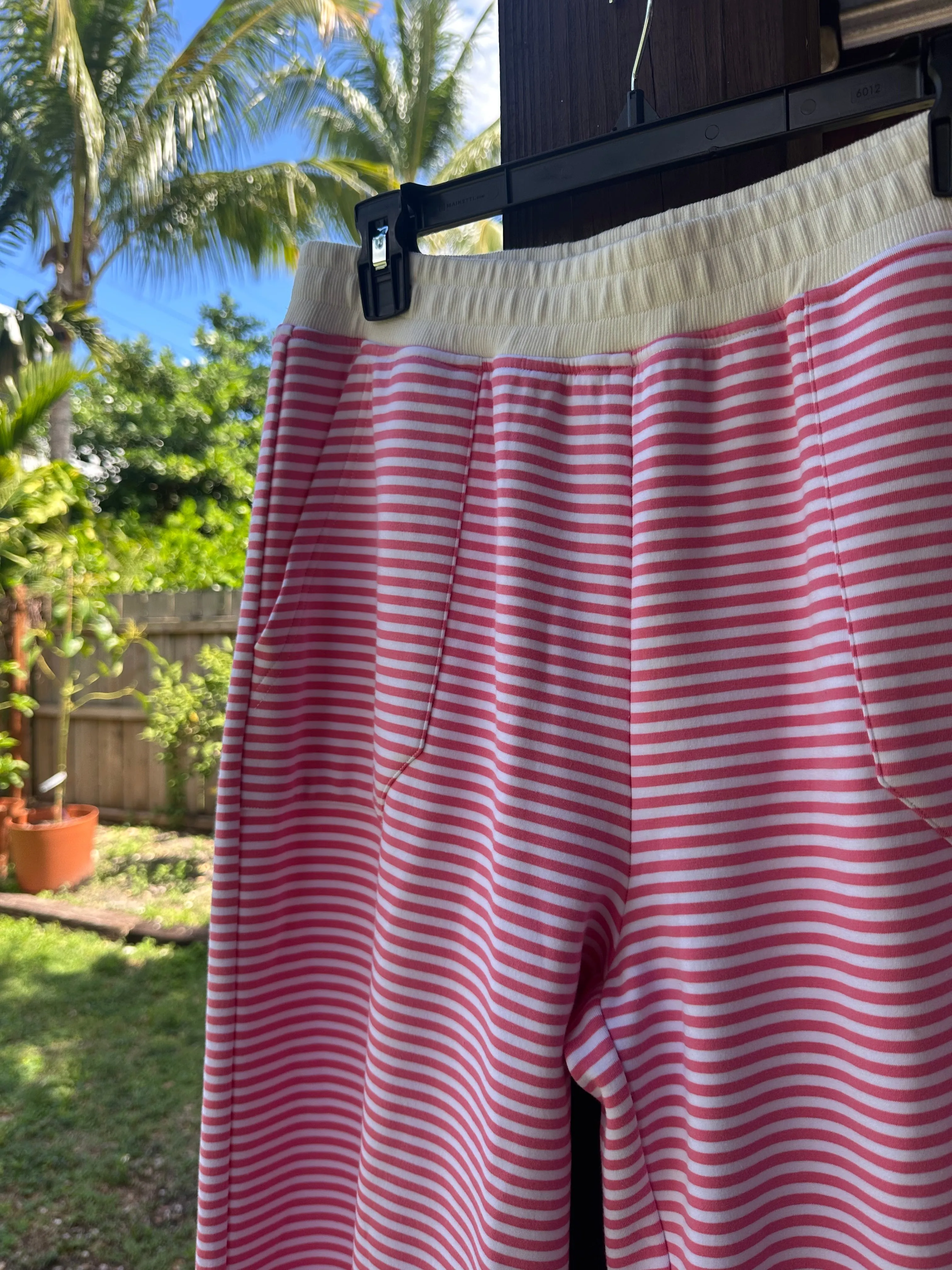 Dark Pink and White Big Striped Sweatpants sold by Sunkissed Coconut product image thumbnail 4