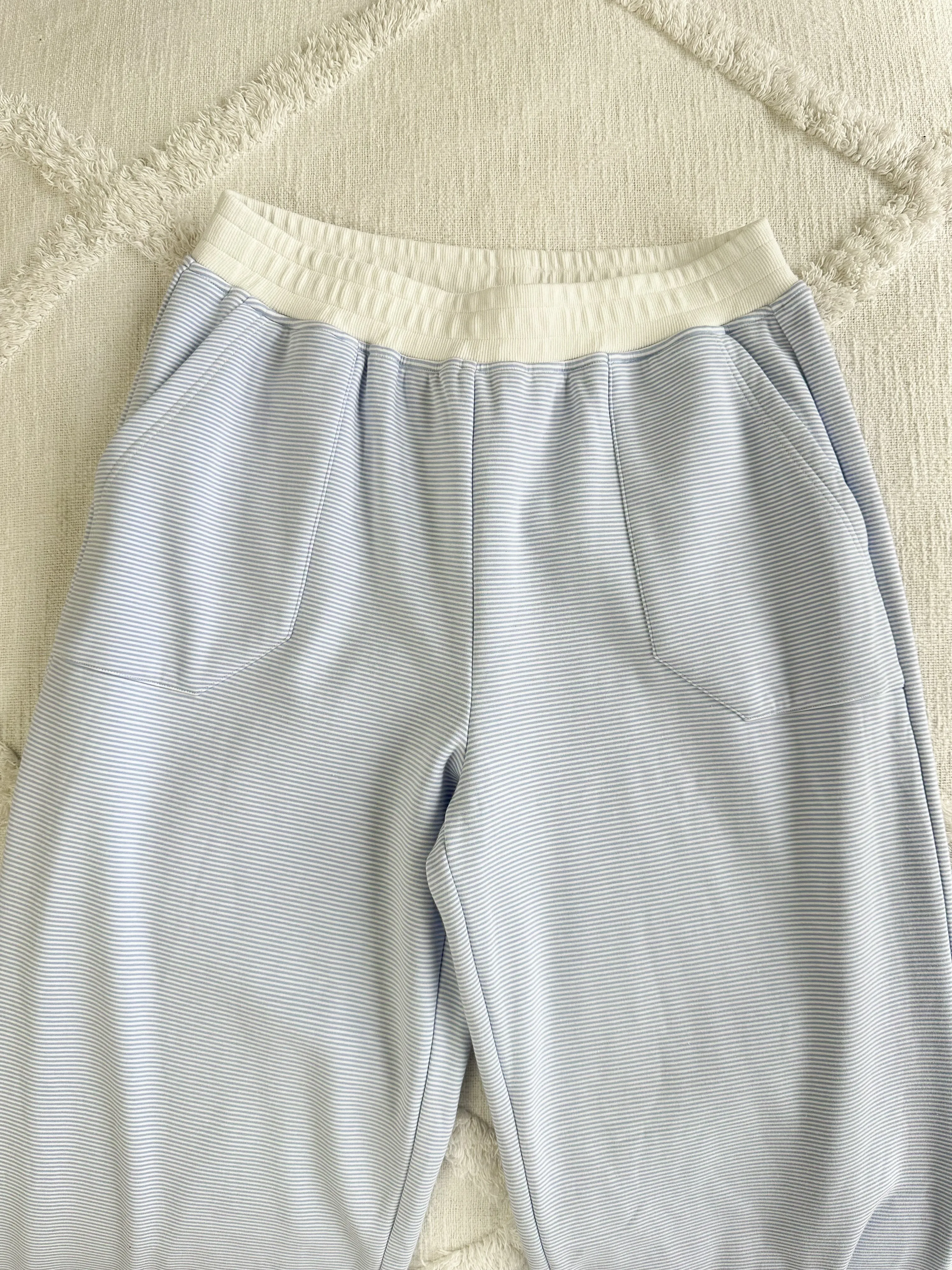 Blue and White Mini Striped Sweatpants sold by Sunkissed Coconut product image thumbnail 5